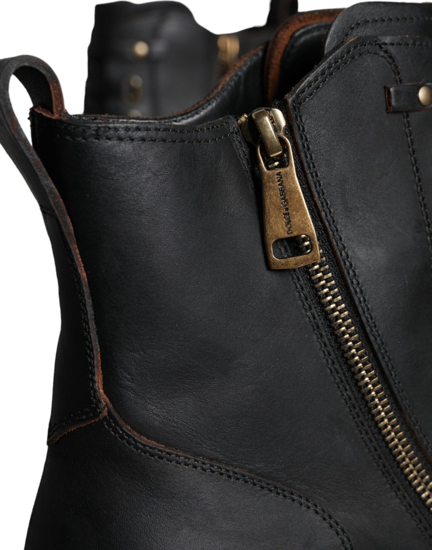 Bottes mi-mollet noires à lacets Dolce & Gabbana pour hommes
