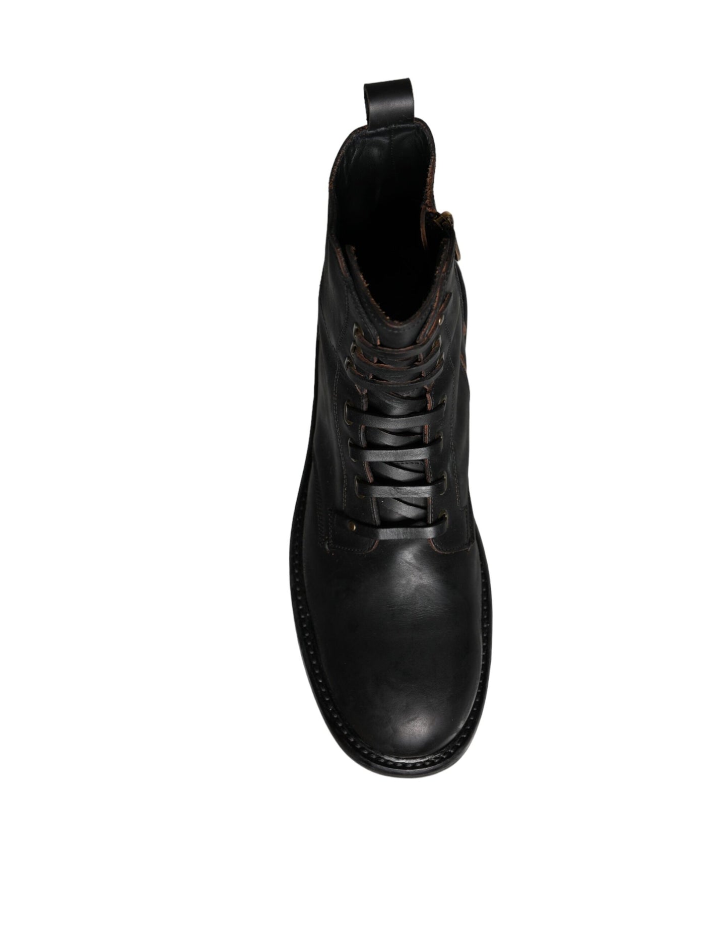 Bottes mi-mollet noires à lacets Dolce & Gabbana pour hommes