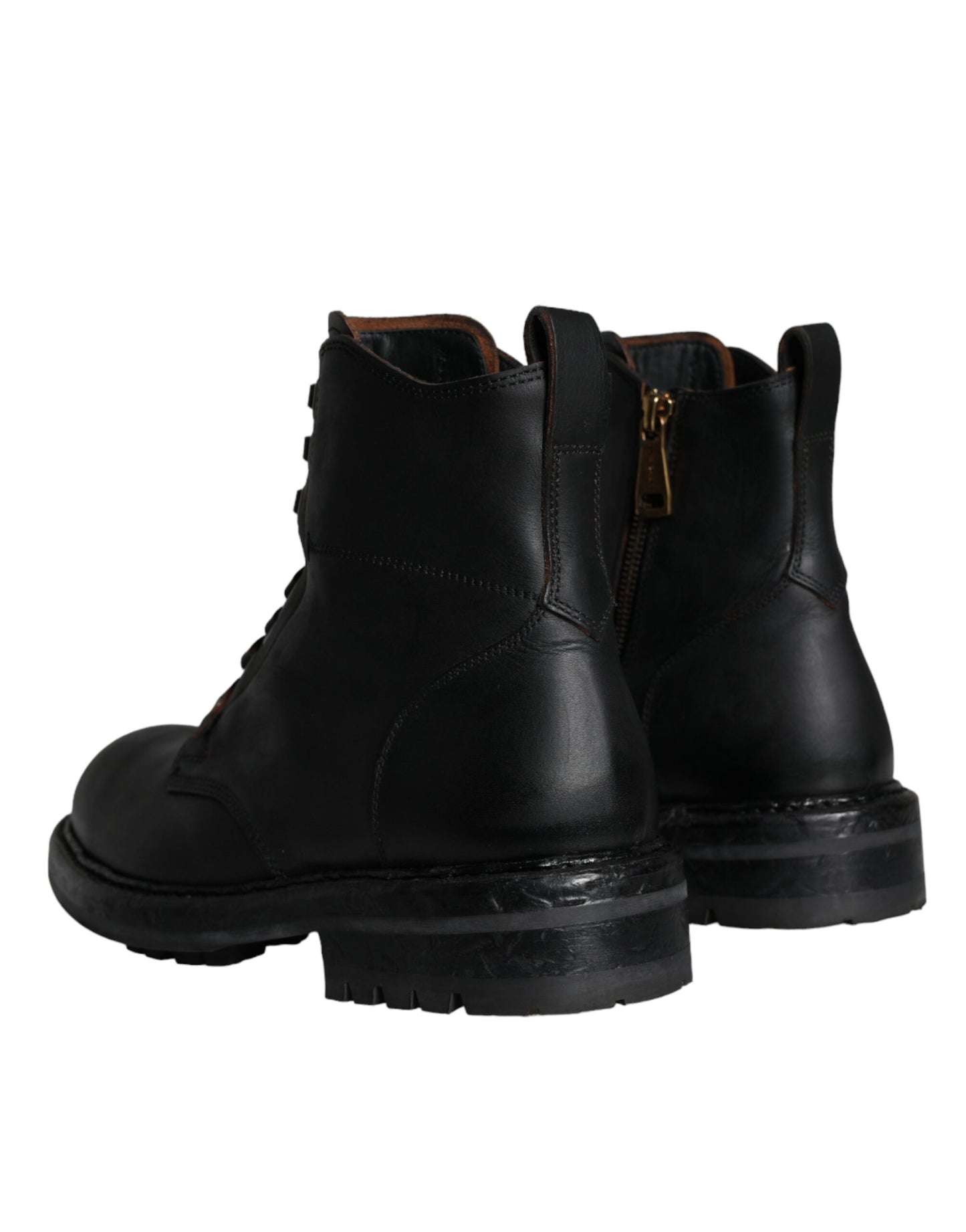 Bottes mi-mollet noires à lacets Dolce & Gabbana pour hommes