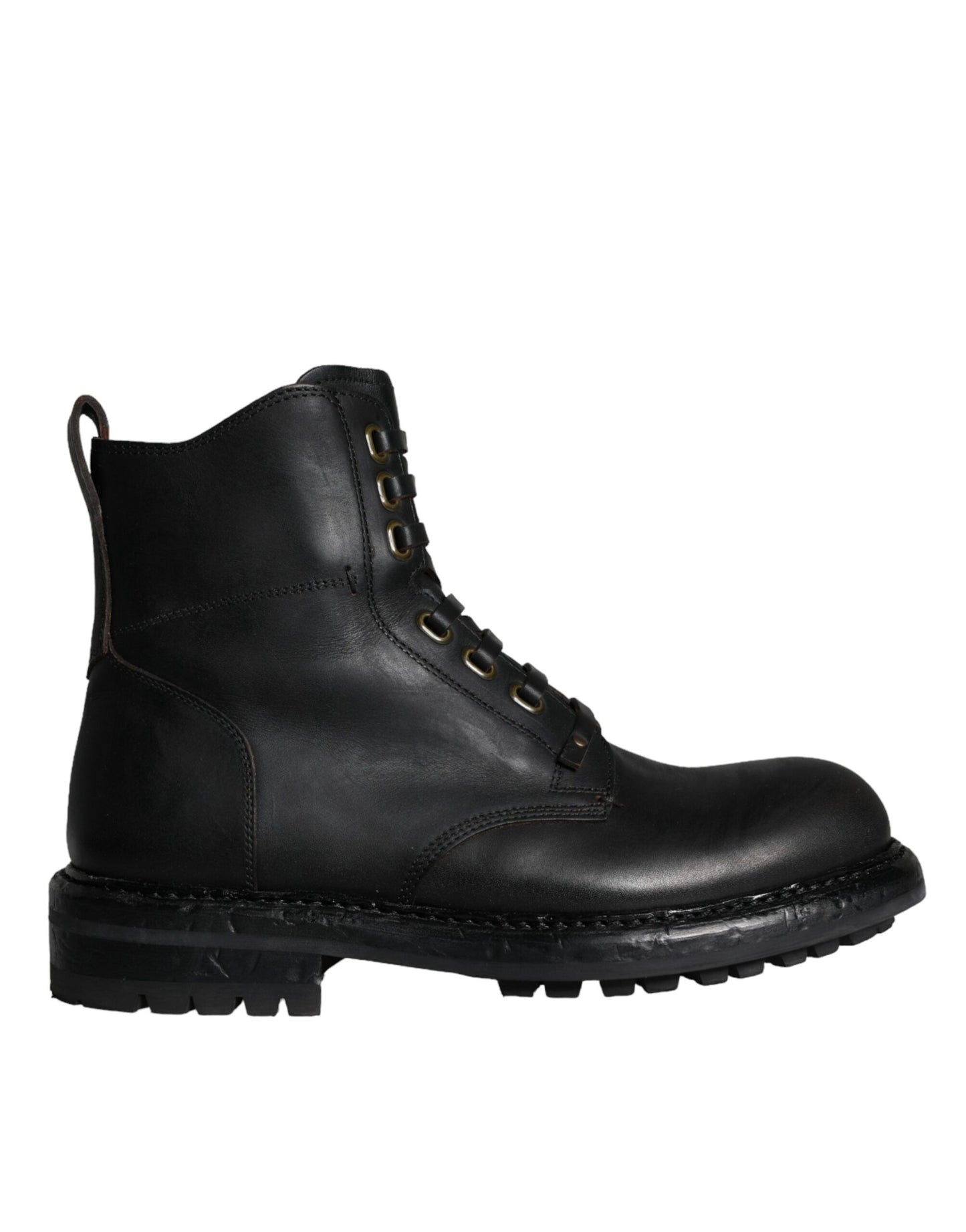 Bottes mi-mollet noires à lacets Dolce & Gabbana pour hommes