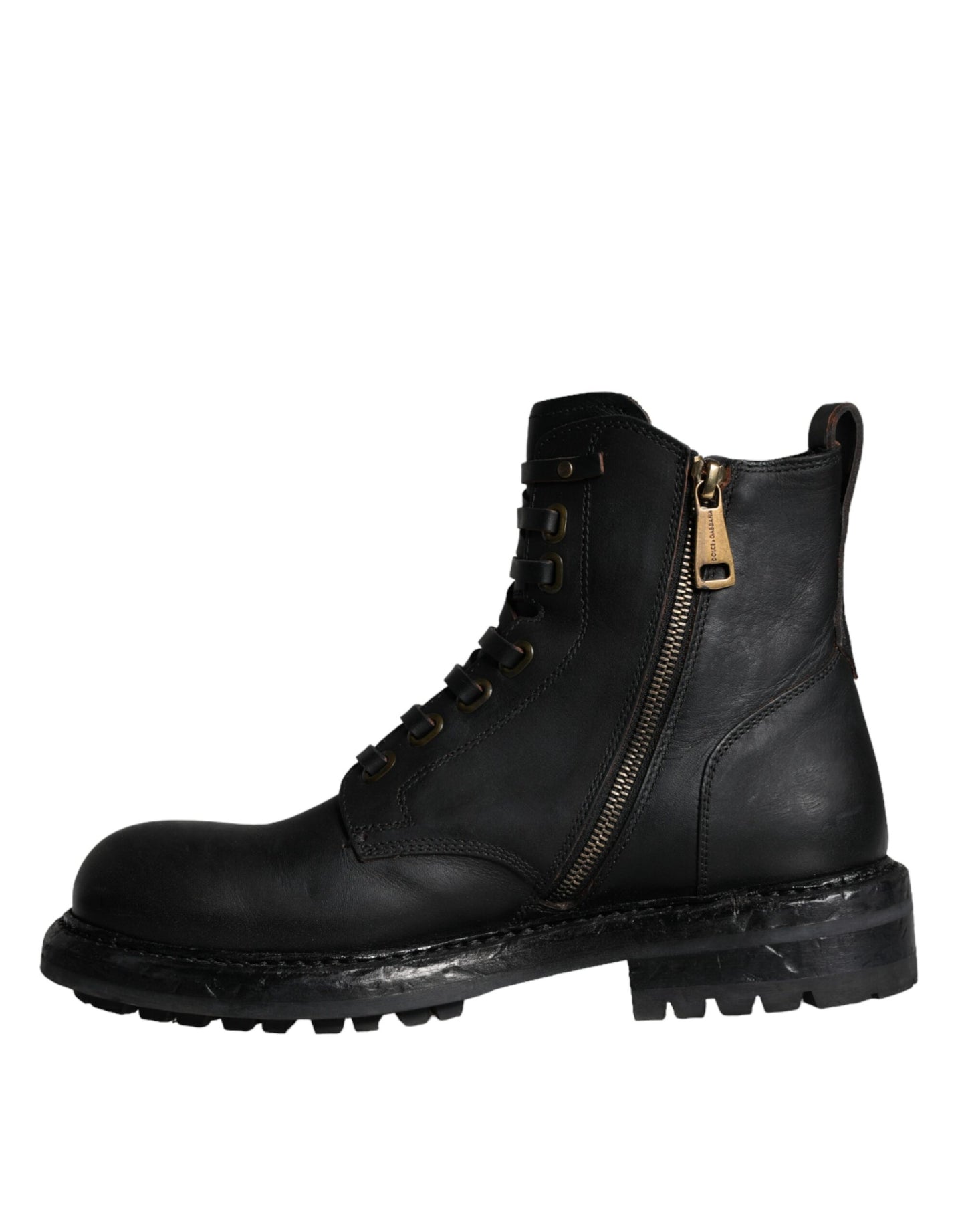 Bottes mi-mollet noires à lacets Dolce & Gabbana pour hommes