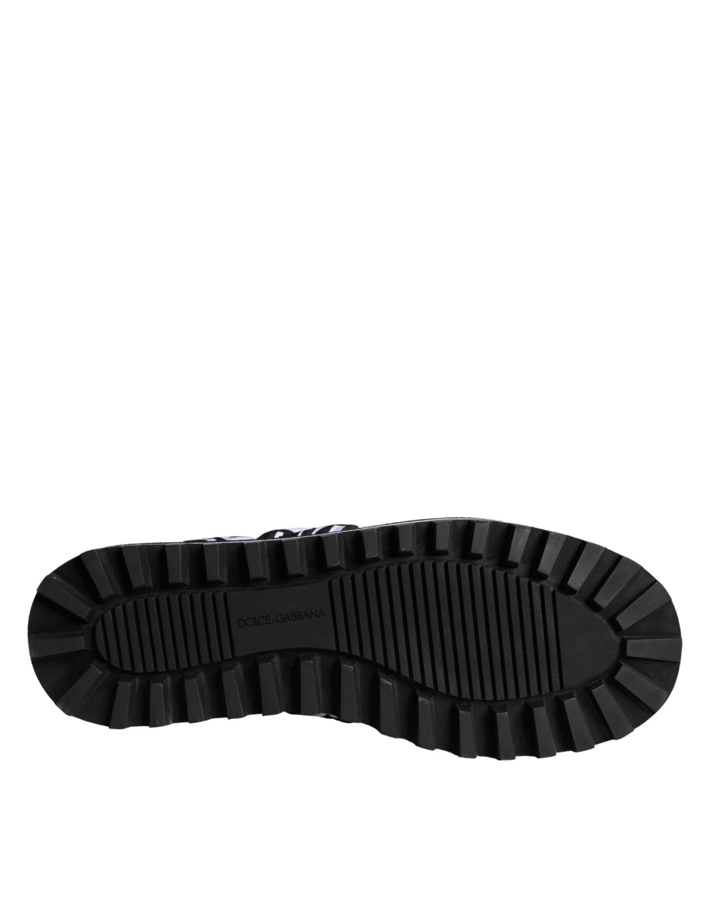 Sandales à logo matelassé noir et blanc Dolce & Gabbana