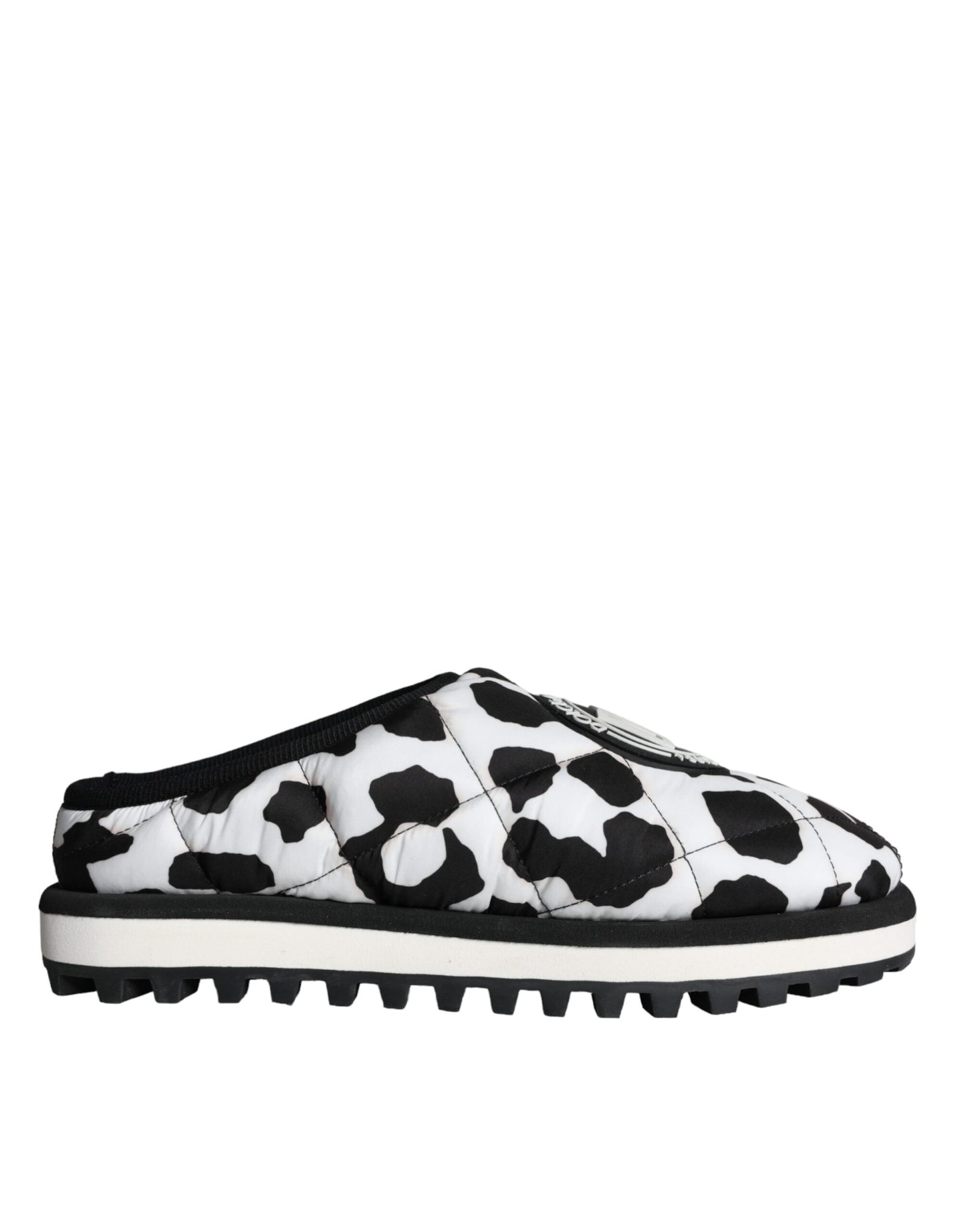 Sandales à logo matelassé noir et blanc Dolce & Gabbana