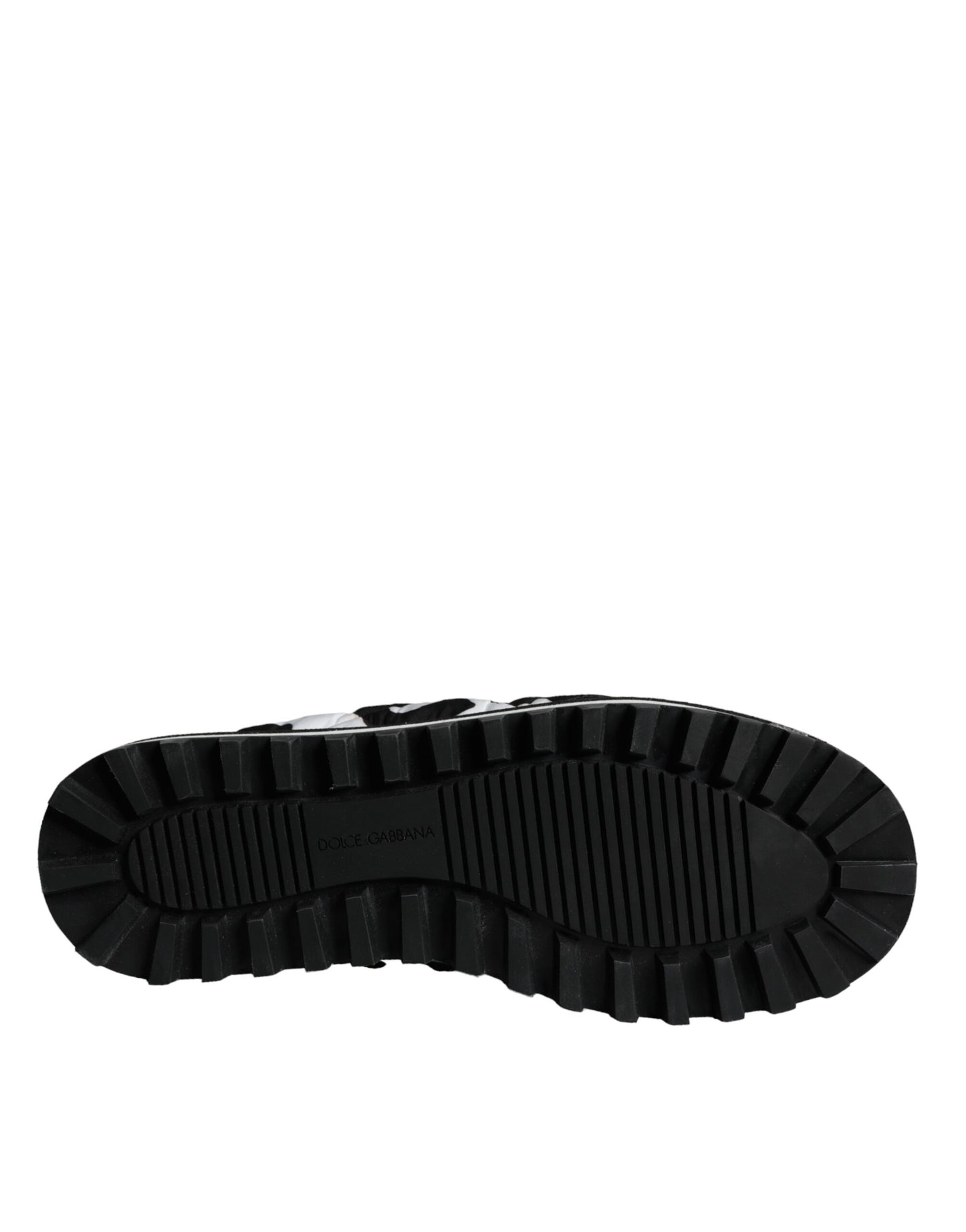 Sandales à logo matelassé noir et blanc Dolce & Gabbana