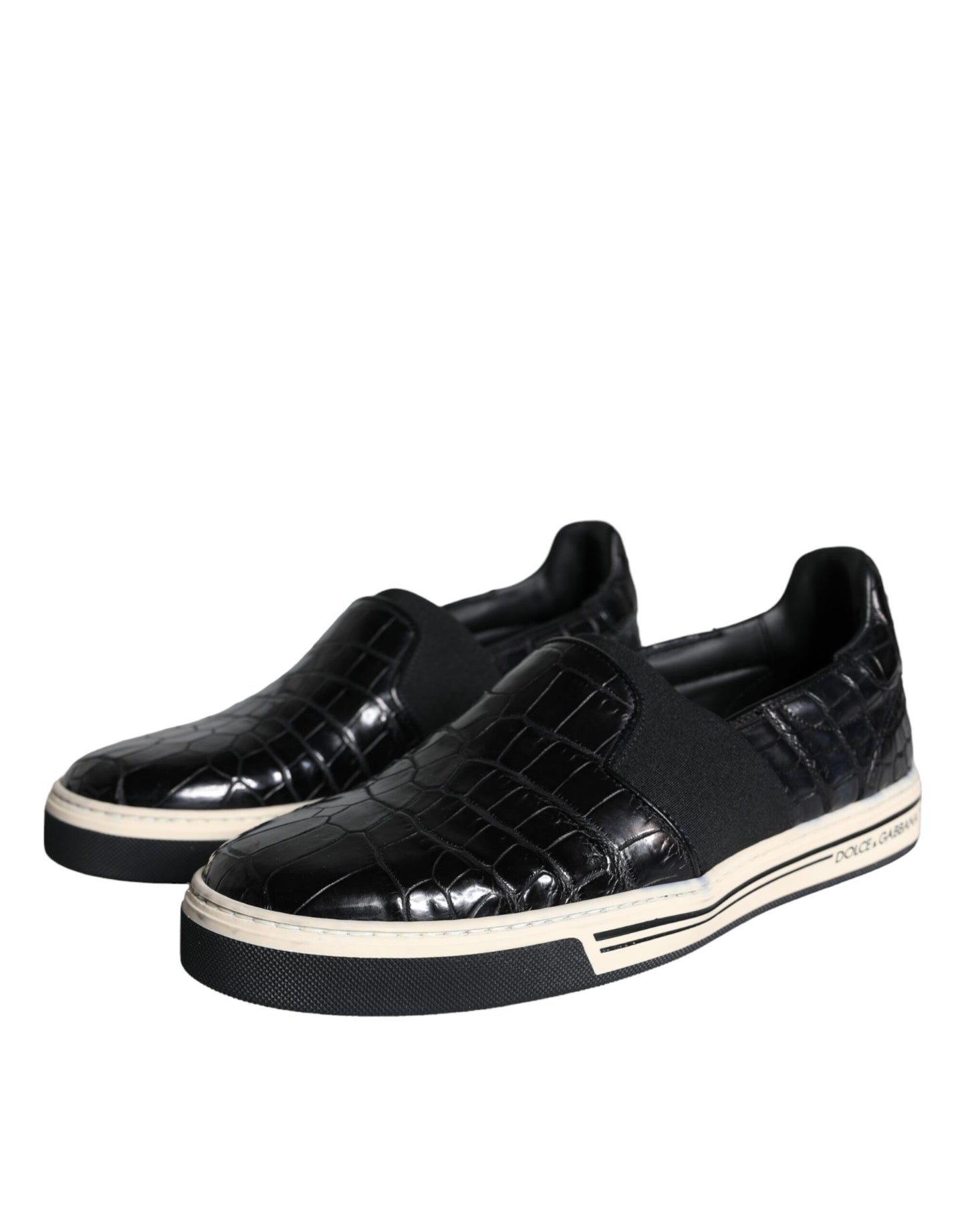 Mocassins en cuir noir Dolce & Gabbana, chaussures décontractées