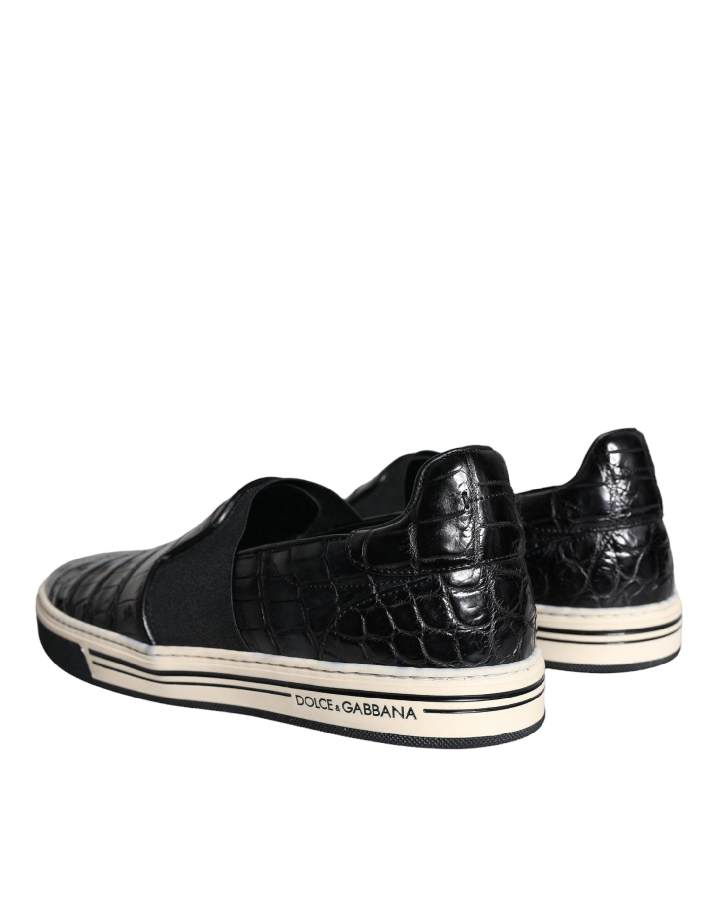 Mocassins en cuir noir Dolce & Gabbana, chaussures décontractées