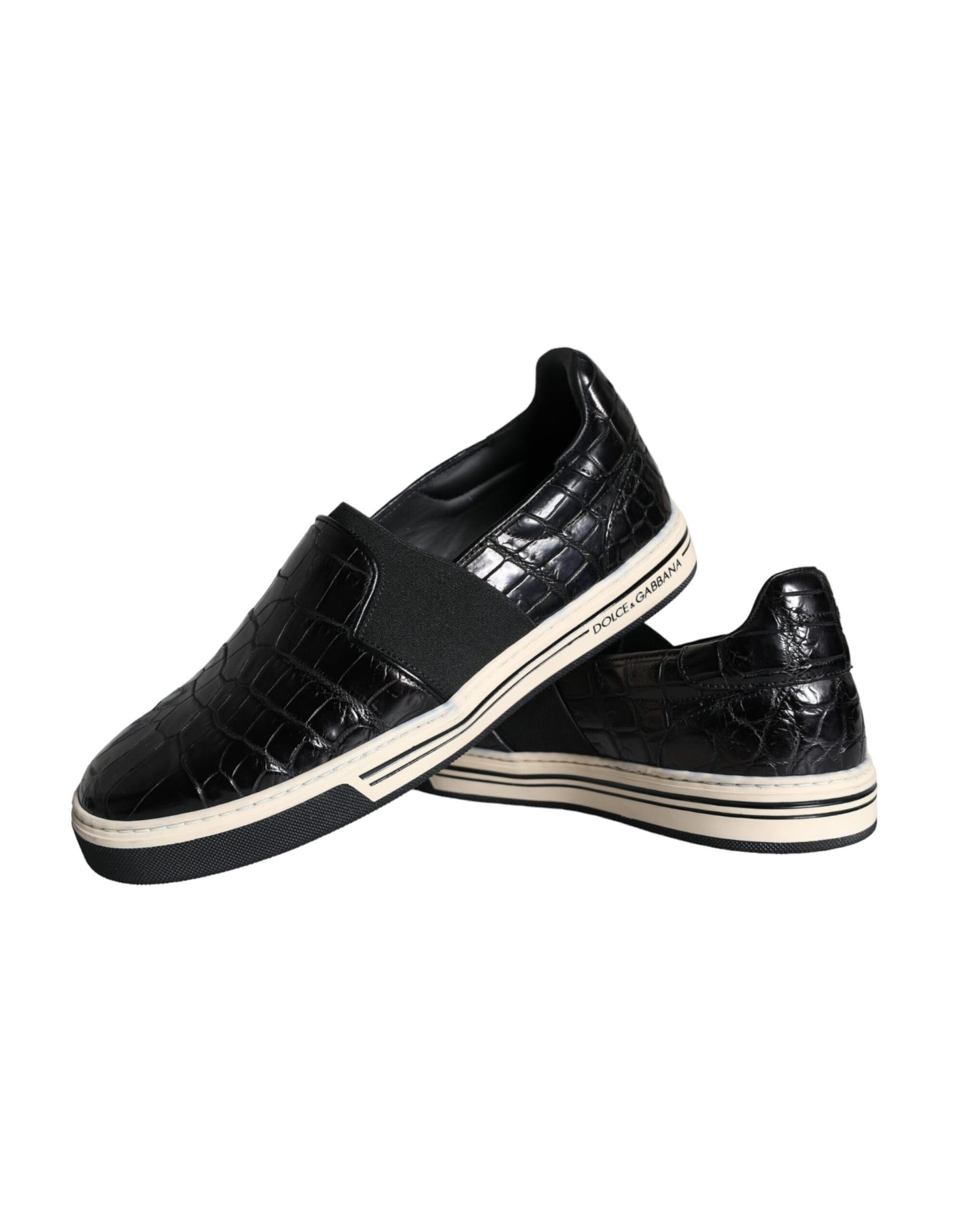Mocassins en cuir noir Dolce & Gabbana, chaussures décontractées