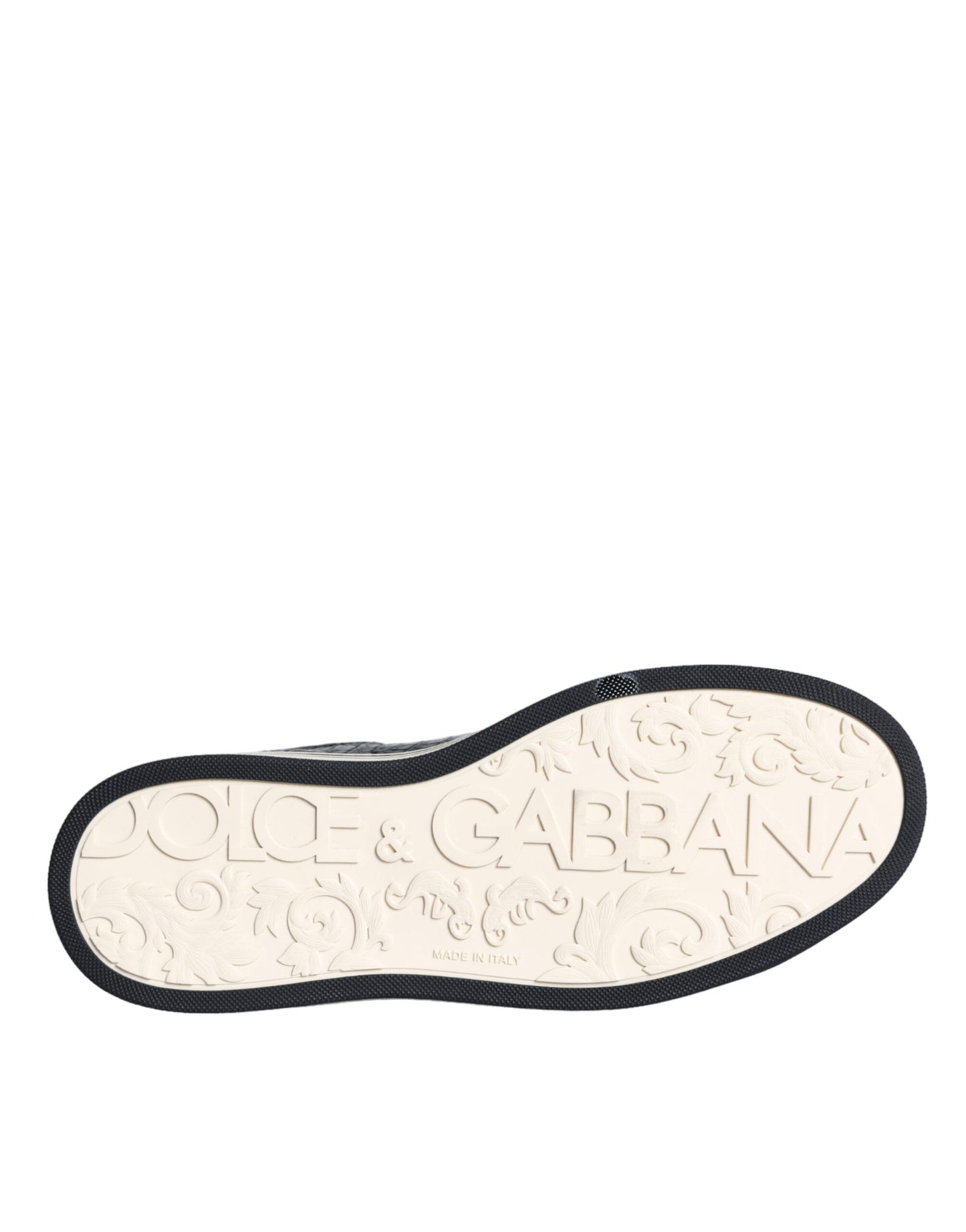 Dolce & Gabbana Black Leather Men Low Top Sneakers Shoes by Dolce & Gabbana