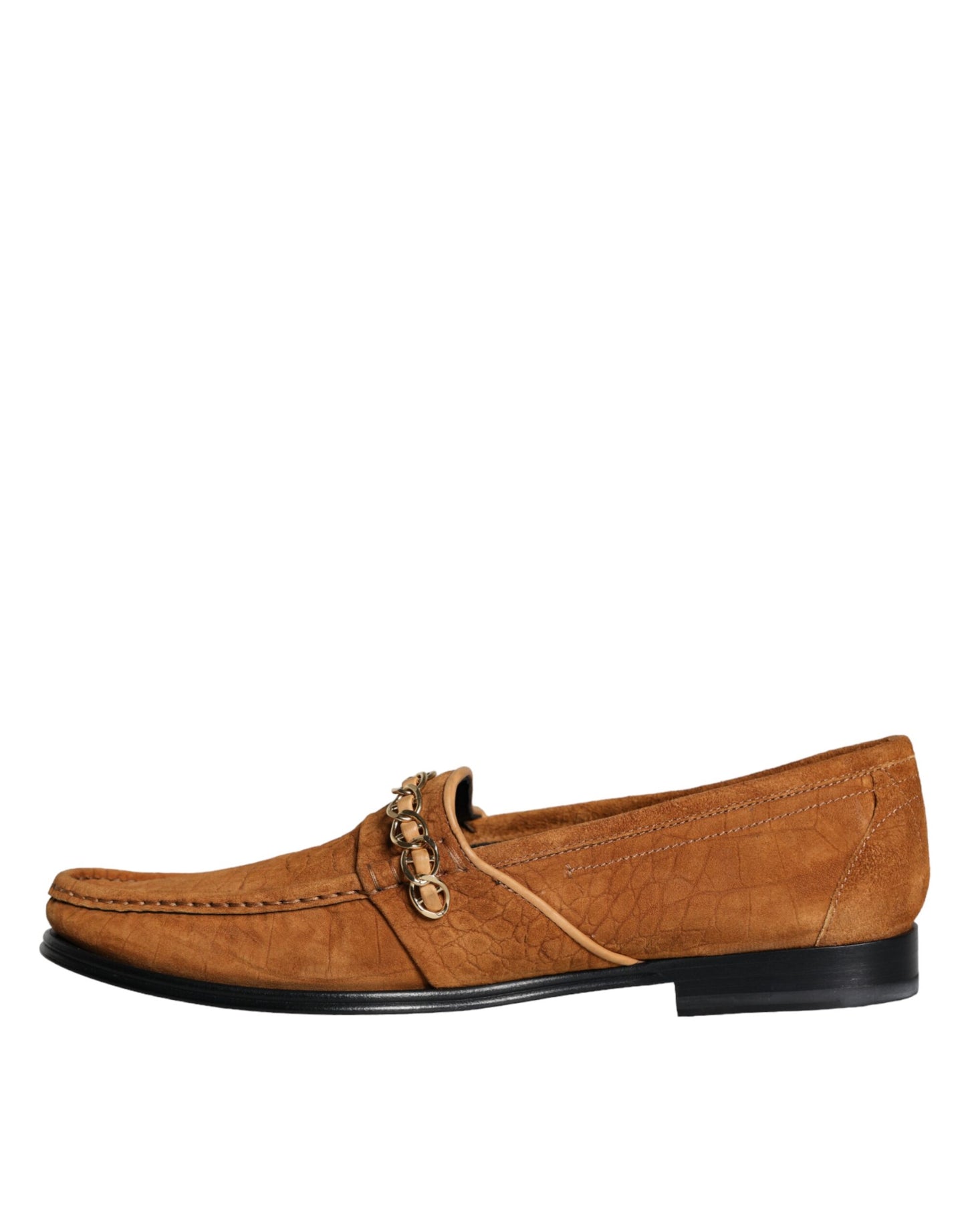 Mocassins à enfiler Dolce & Gabbana en cuir velours marron avec logo