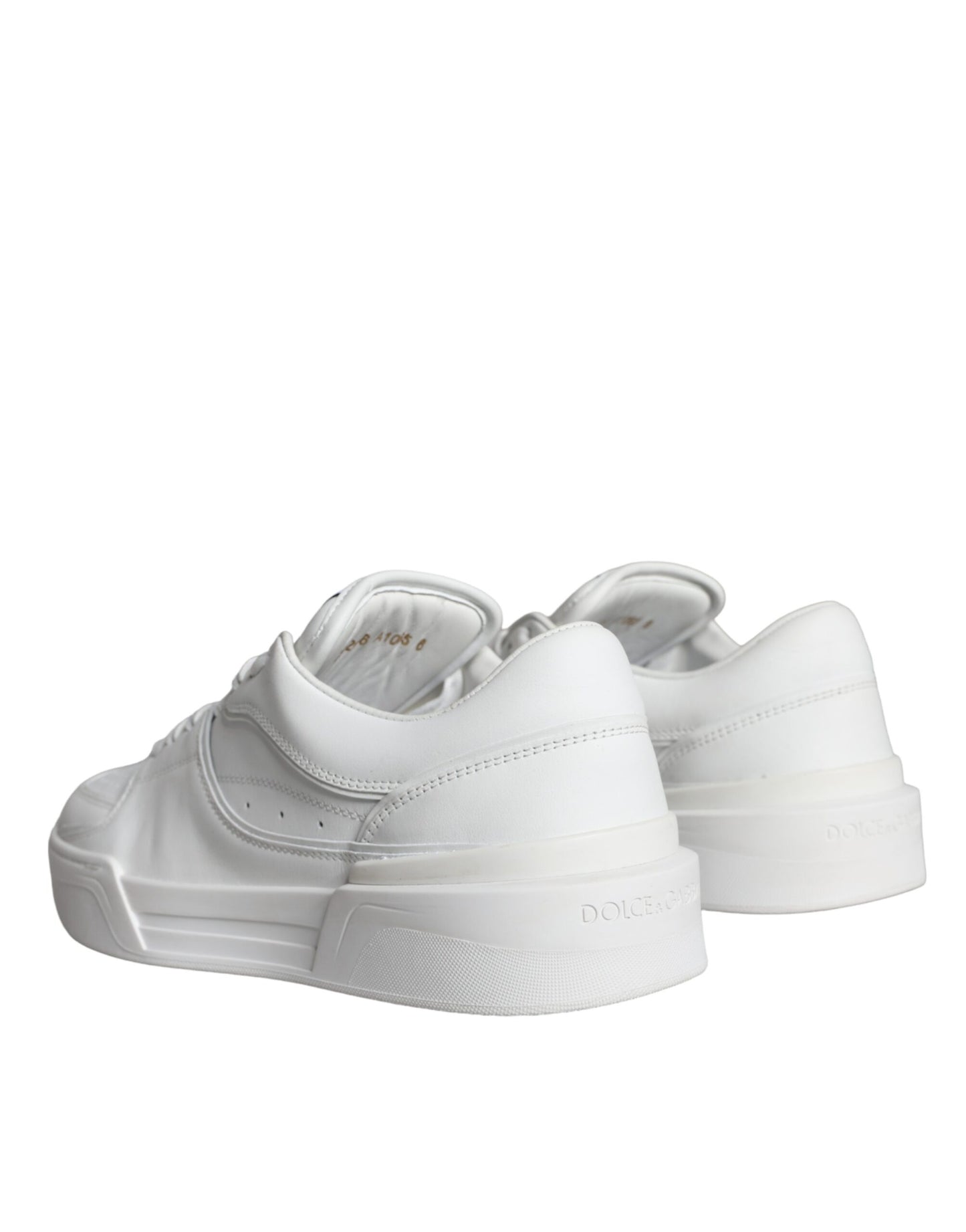 Dolce & Gabbana White Miami Leather Low Top Sneakers Shoes by Dolce & Gabbana