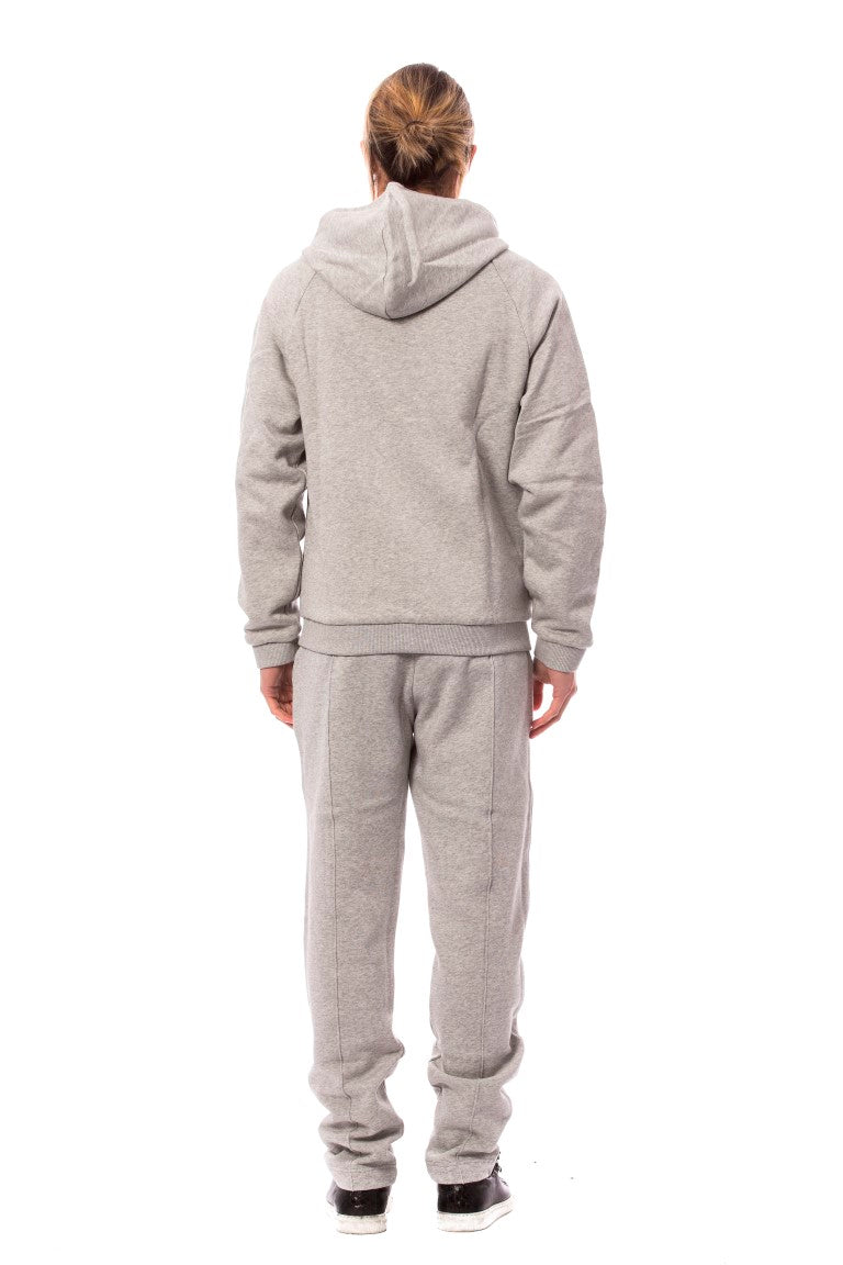Ensemble survêtement élégant en coton gris de la couture italienne milliardaire