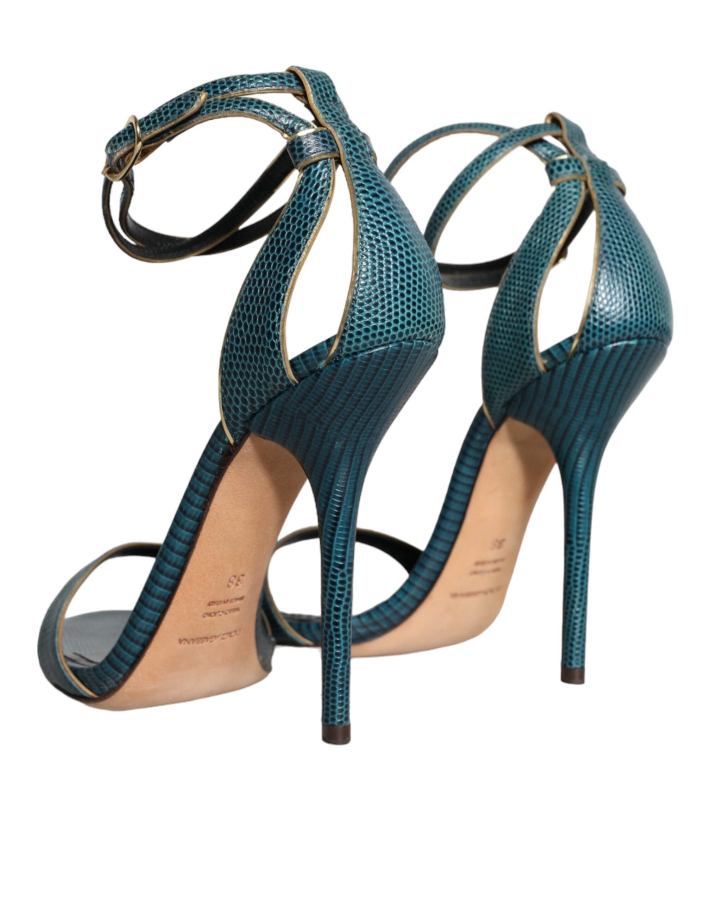Sandales à talons Dolce & Gabbana en cuir de veau vert foncé