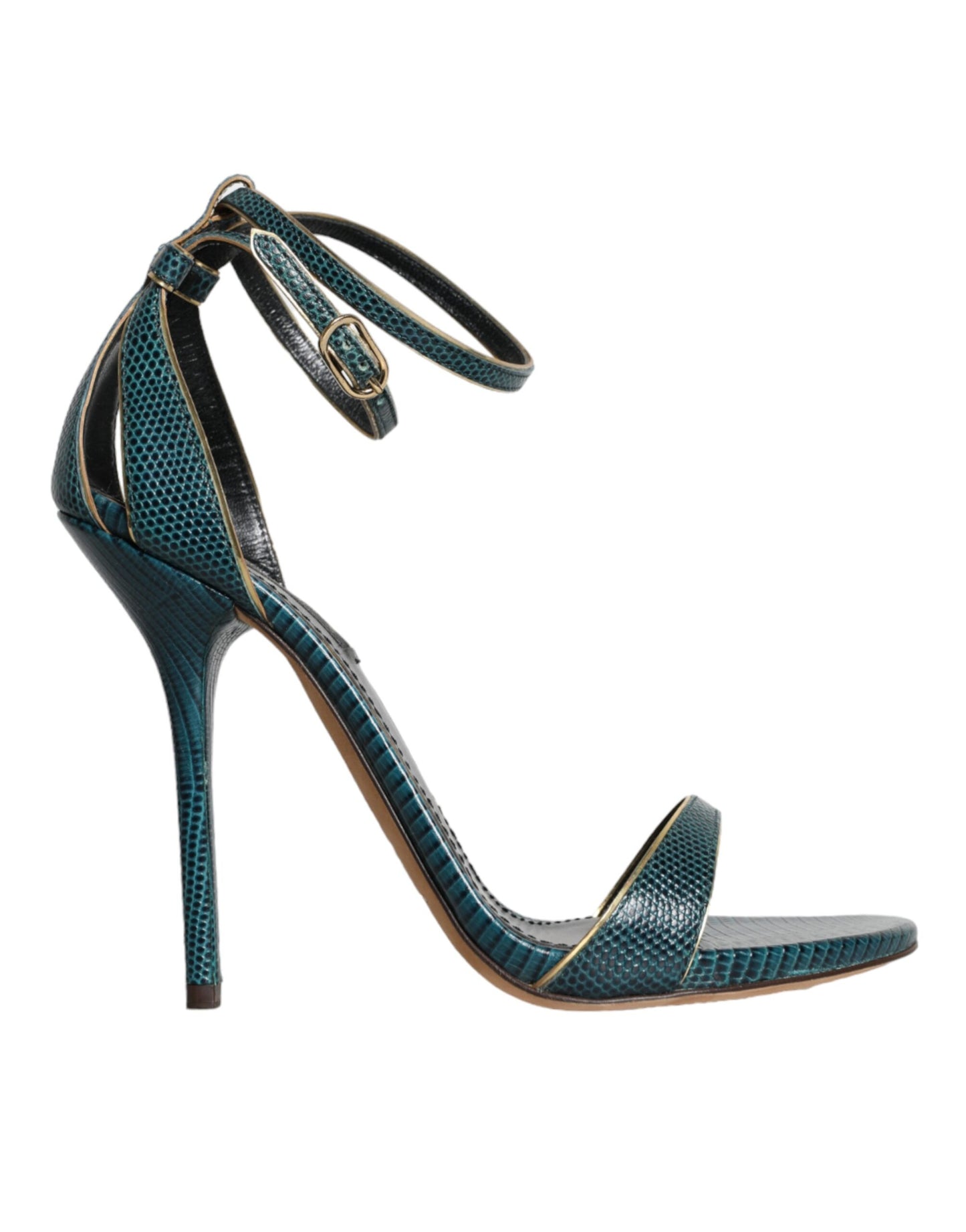 Sandales à talons Dolce & Gabbana en cuir de veau vert foncé