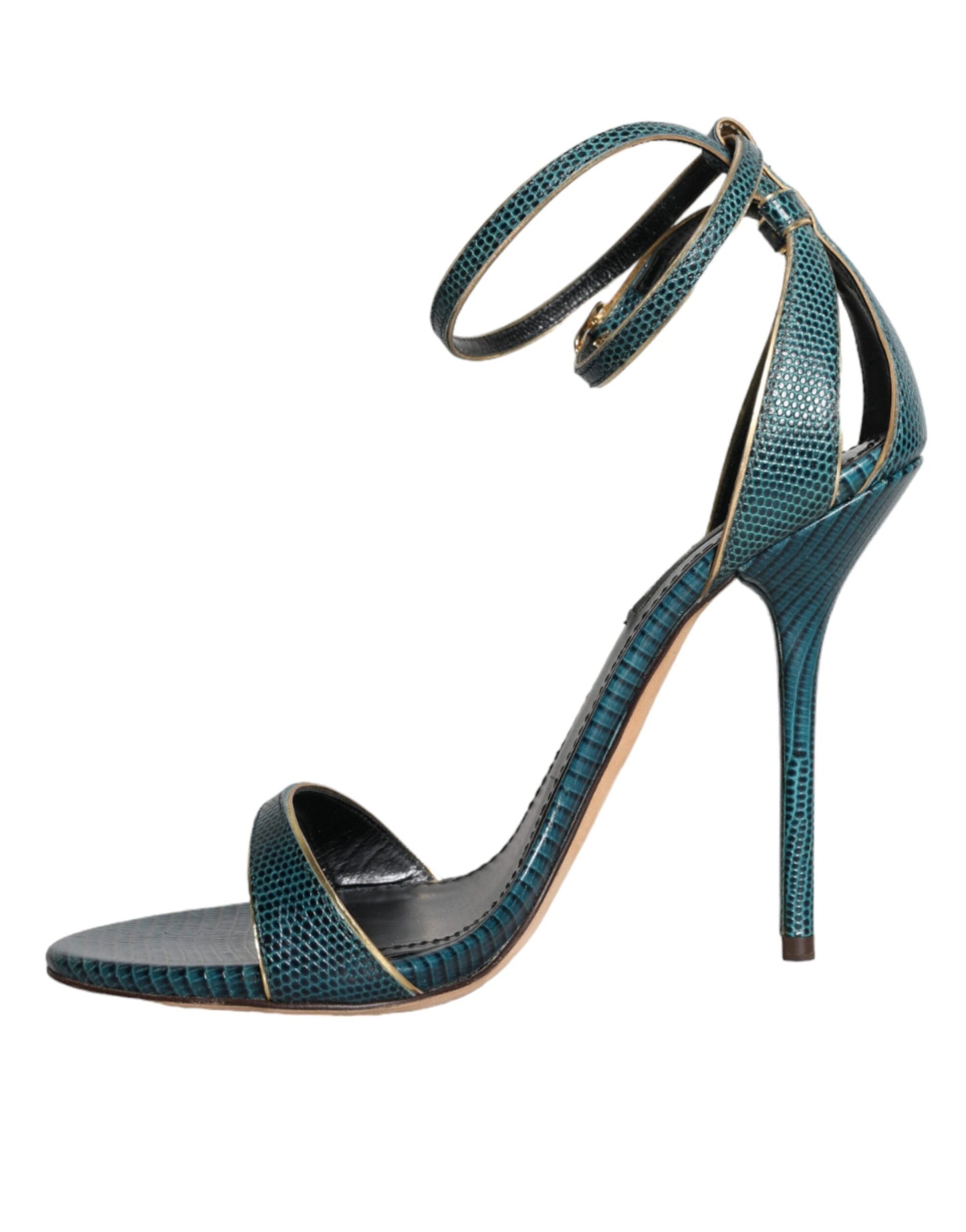 Sandales à talons Dolce & Gabbana en cuir de veau vert foncé