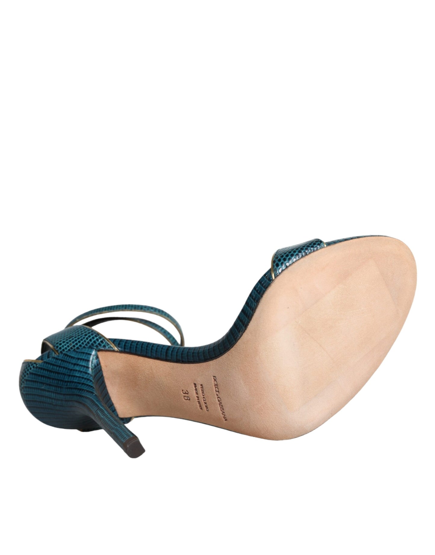 Sandales à talons Dolce & Gabbana en cuir de veau vert foncé