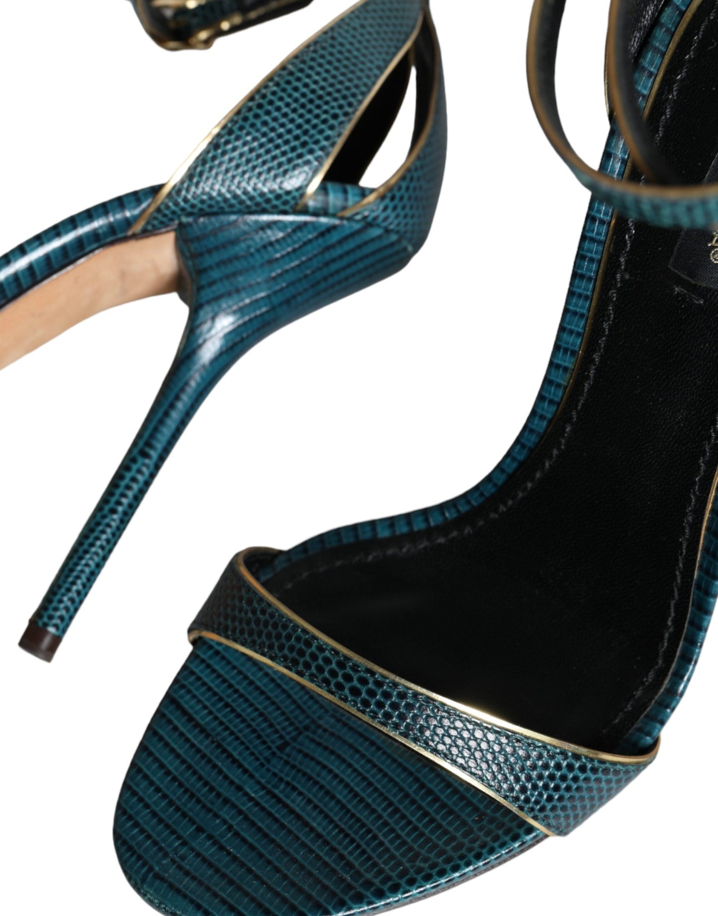 Sandales à talons Dolce & Gabbana en cuir de veau vert foncé