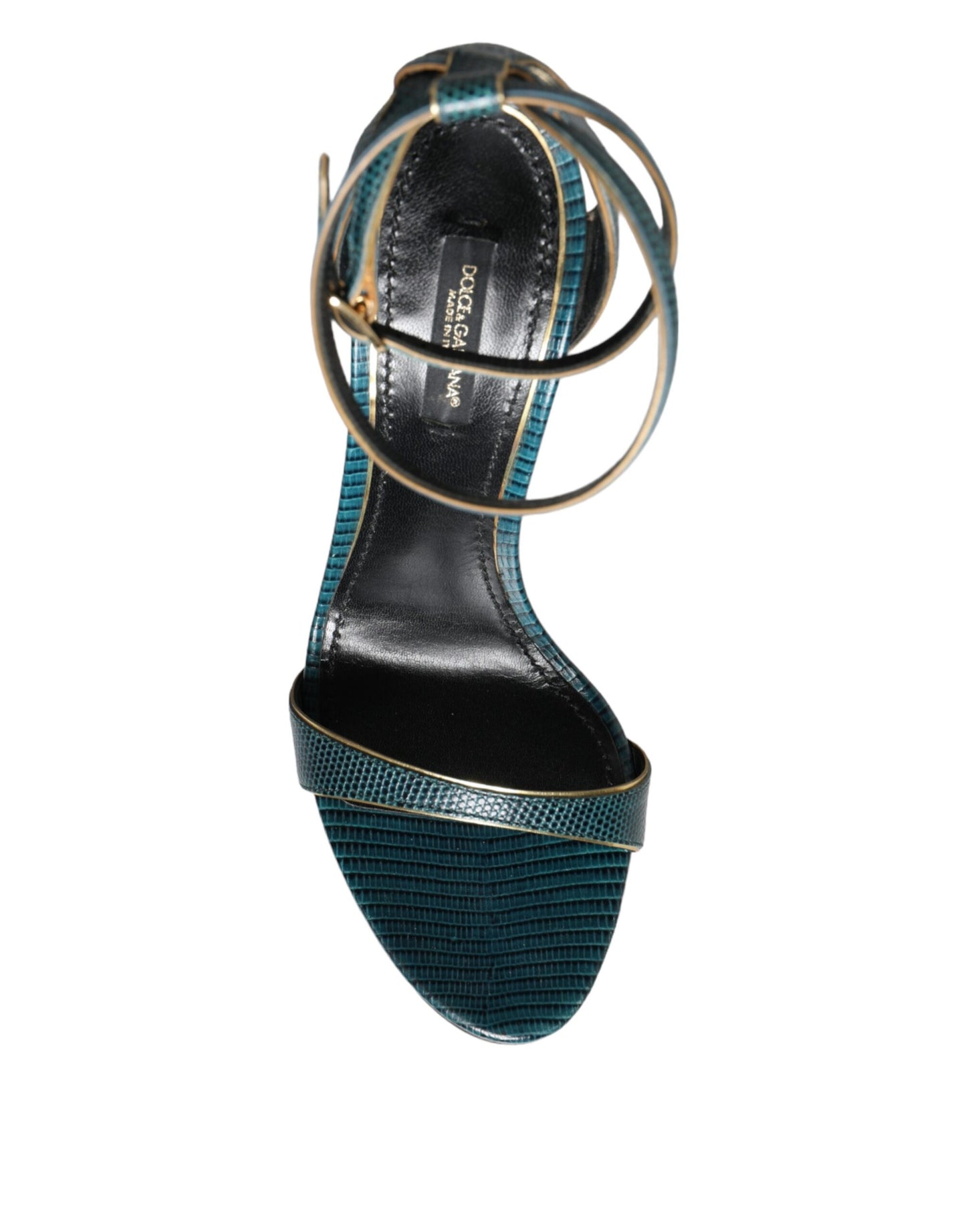 Sandales à talons Dolce & Gabbana en cuir de veau vert foncé