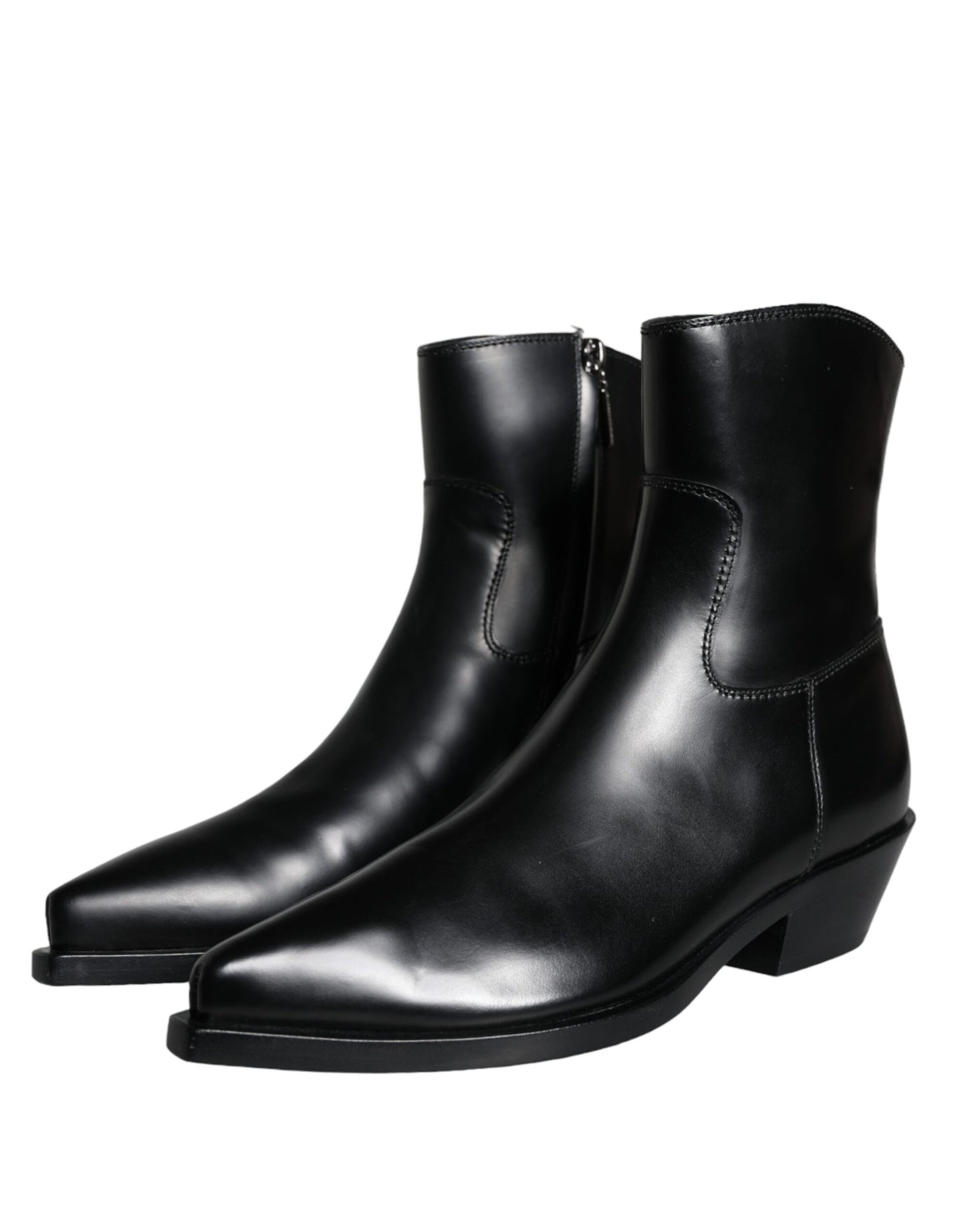 Bottines en cuir noir Dolce & Gabbana