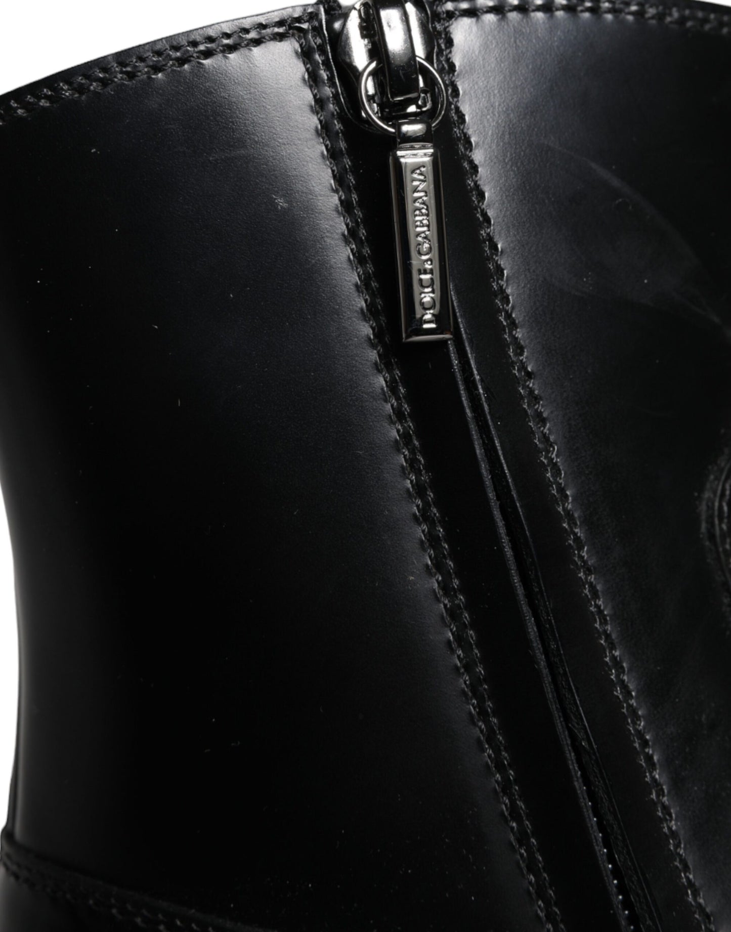 Bottines en cuir noir Dolce & Gabbana