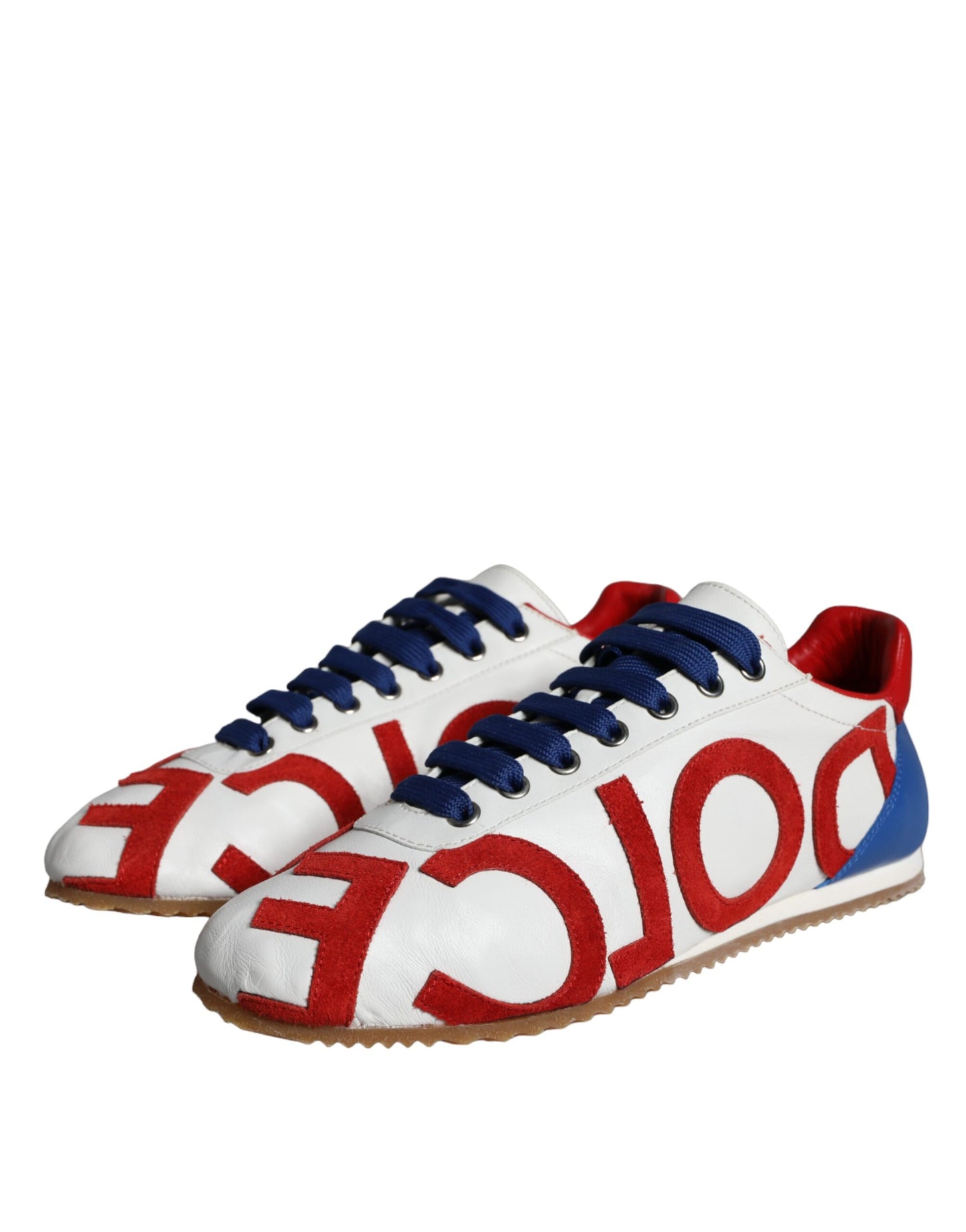 Dolce & Gabbana Multicolor Leather Logo Casual Sneakers Shoes by Dolce & Gabbana