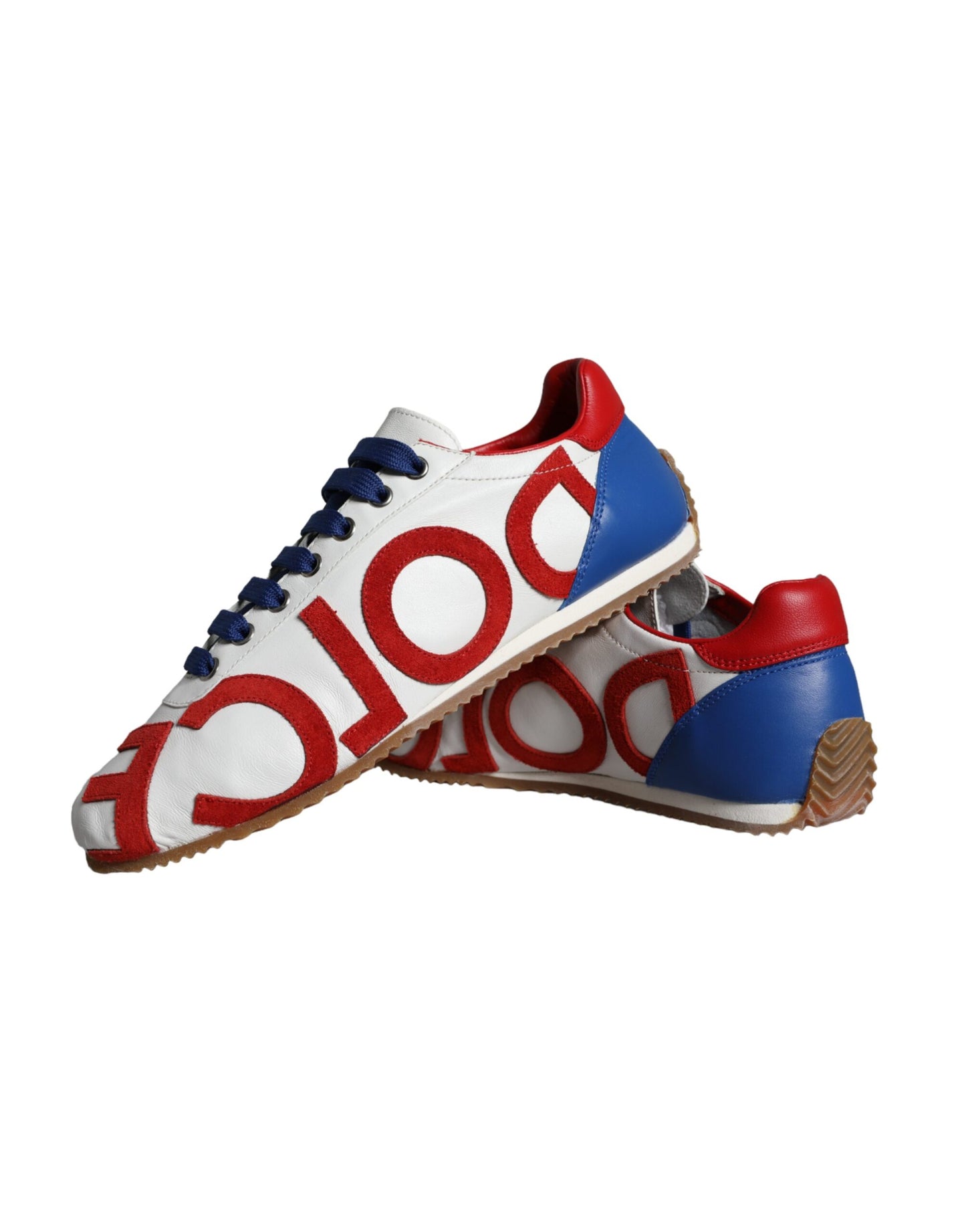 Dolce & Gabbana Multicolor Leather Logo Casual Sneakers Shoes by Dolce & Gabbana