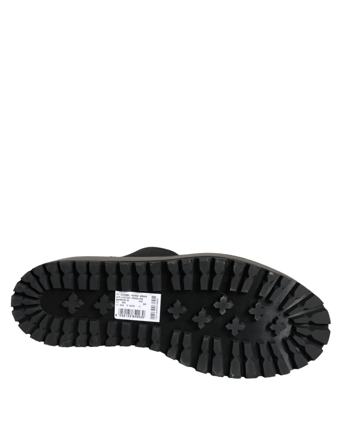 Bottes hautes en jersey de cuir noir Dolce & Gabbana