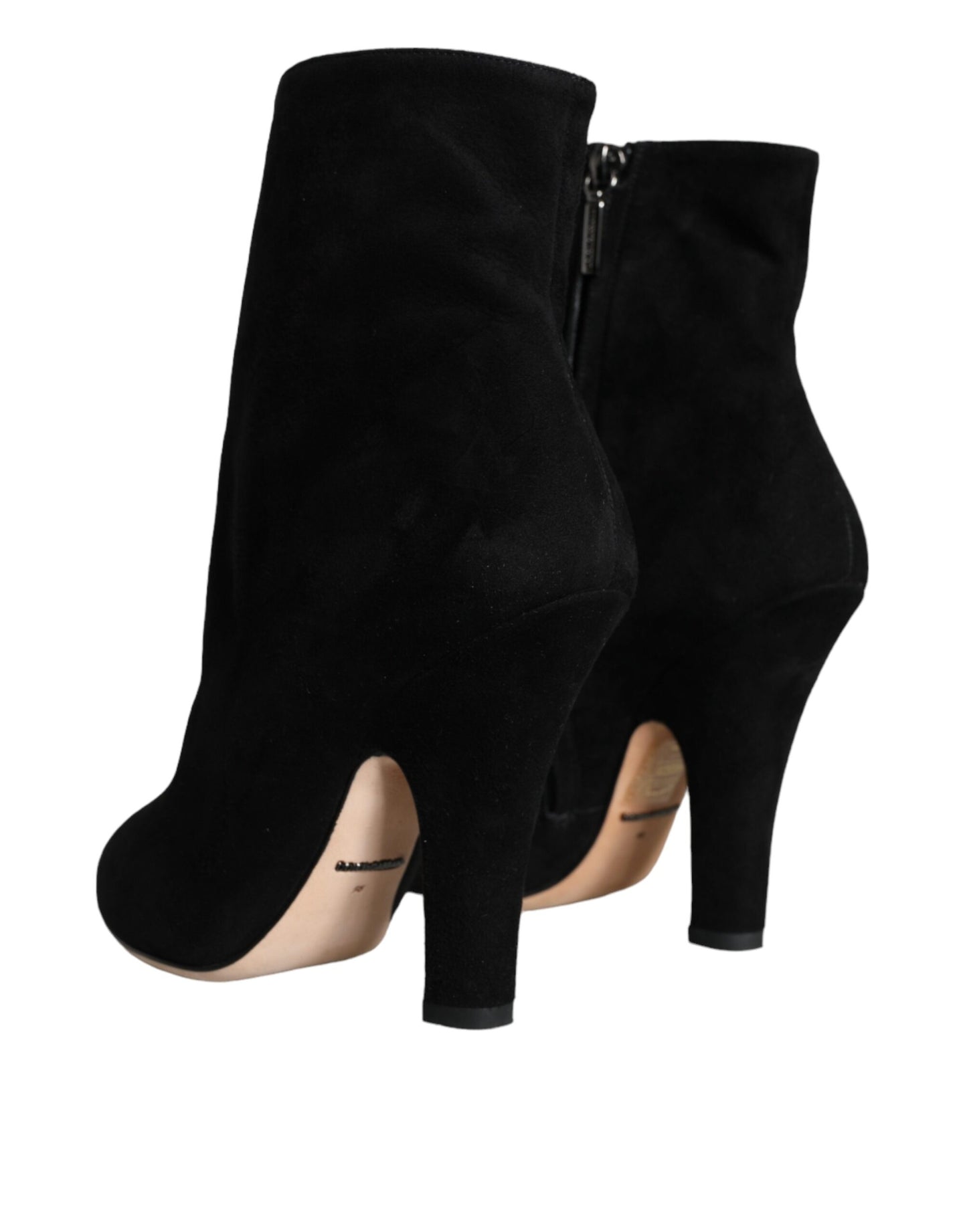 Bottes mi-mollet en daim noir Dolce & Gabbana
