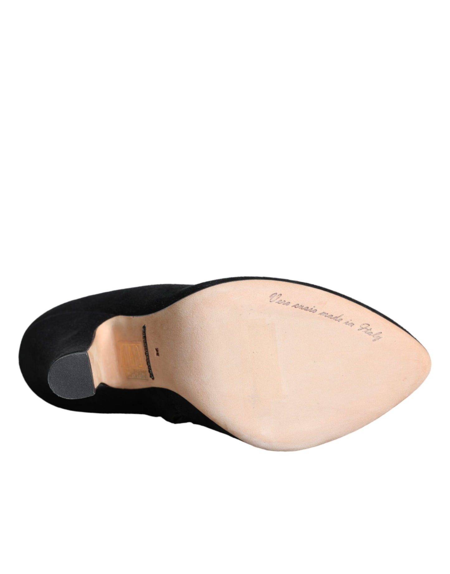 Bottes mi-mollet en daim noir Dolce & Gabbana