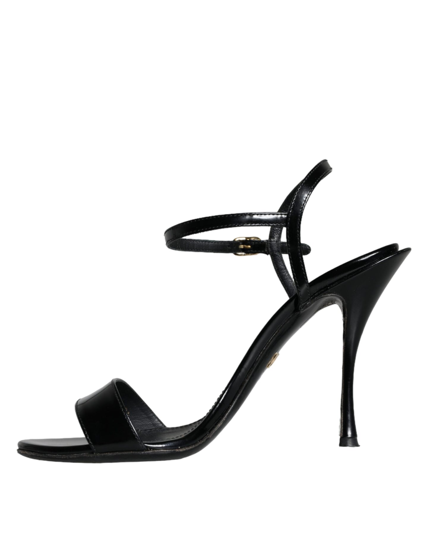 Sandales à talons en cuir noir Dolce & Gabbana KEIRA