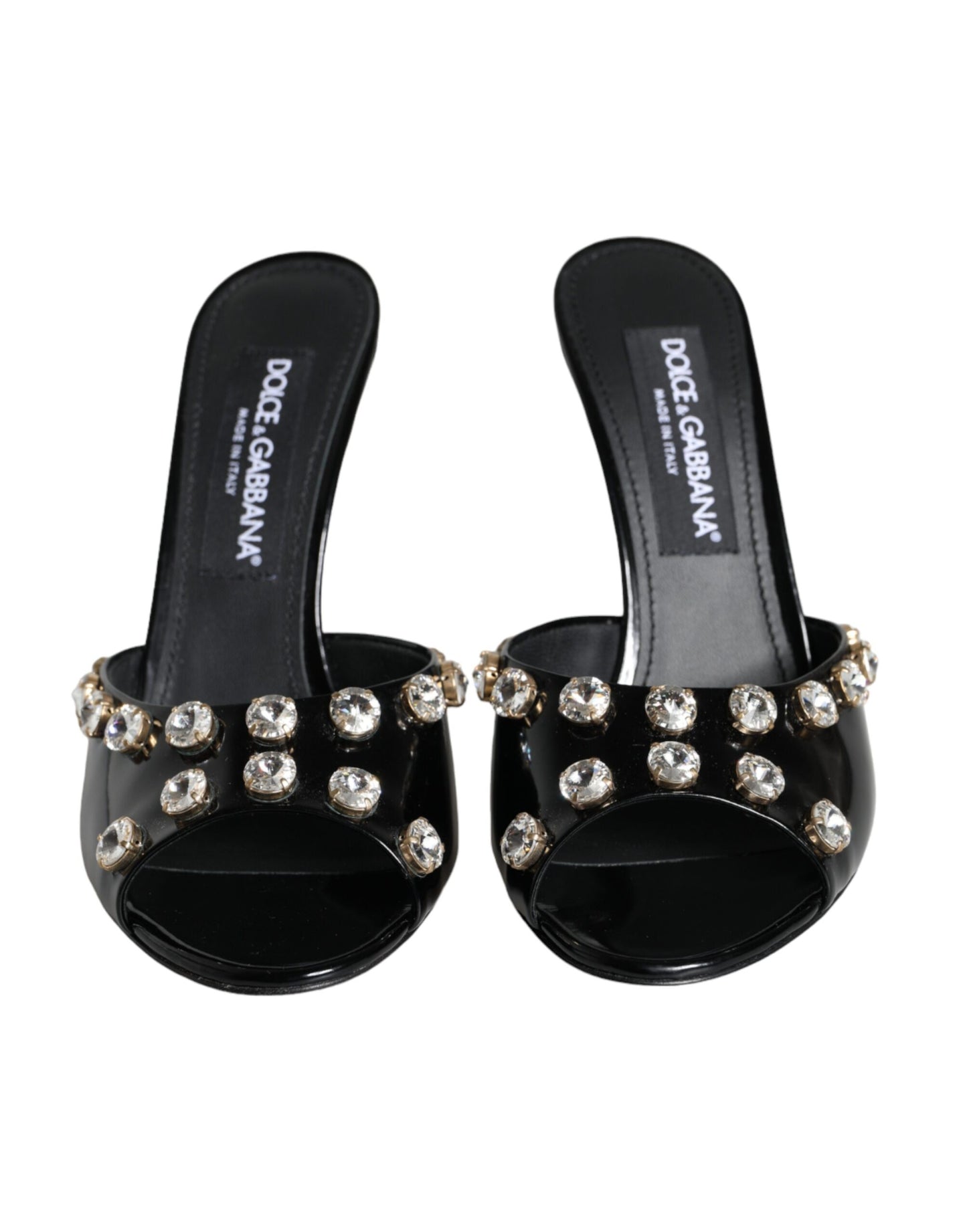 Sandales à talons en cristal noir Dolce & Gabbana Keira
