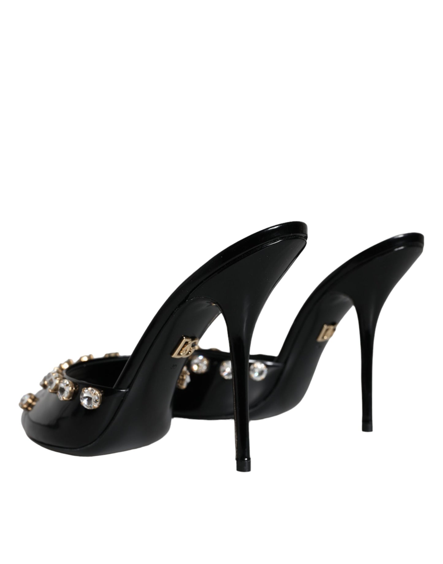 Sandales à talons en cristal noir Dolce & Gabbana Keira