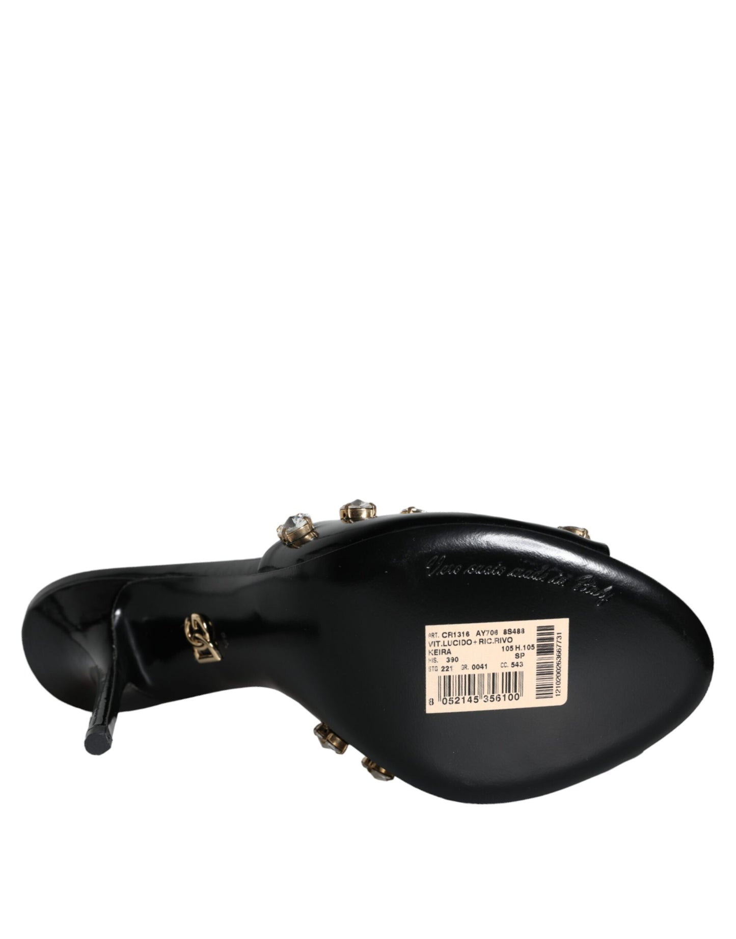 Sandales à talons en cristal noir Dolce & Gabbana Keira