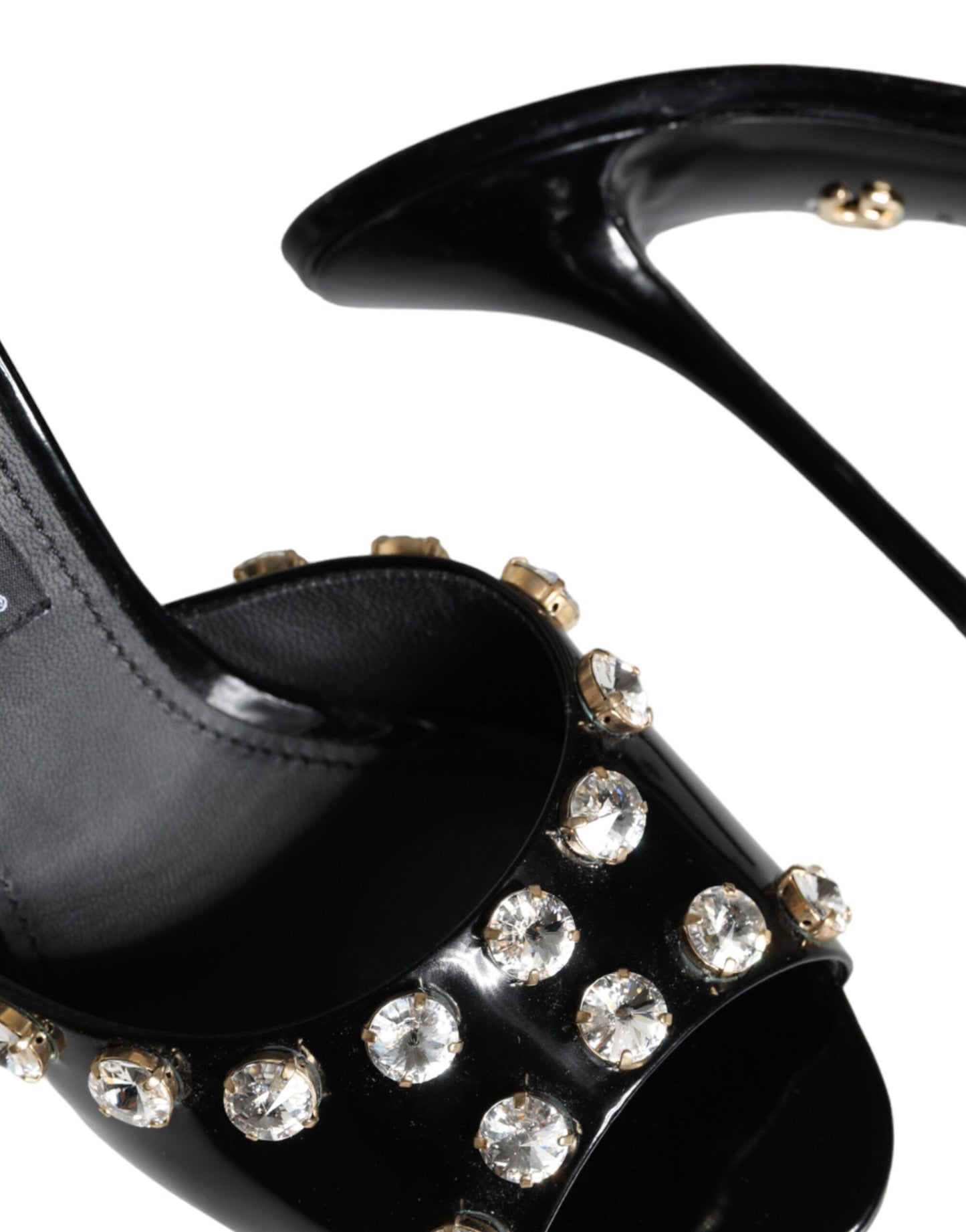 Sandales à talons en cristal noir Dolce & Gabbana Keira