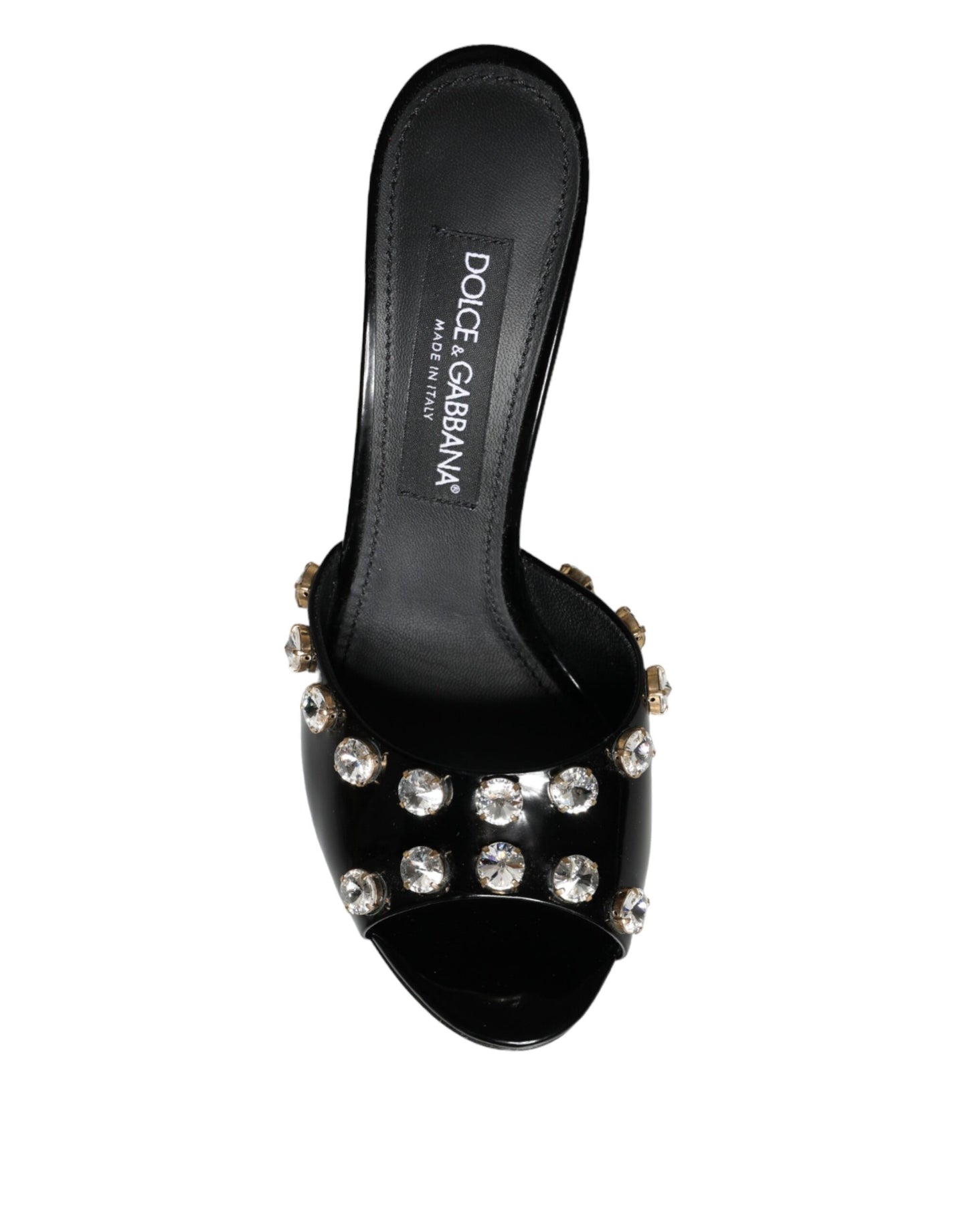 Sandales à talons en cristal noir Dolce & Gabbana Keira