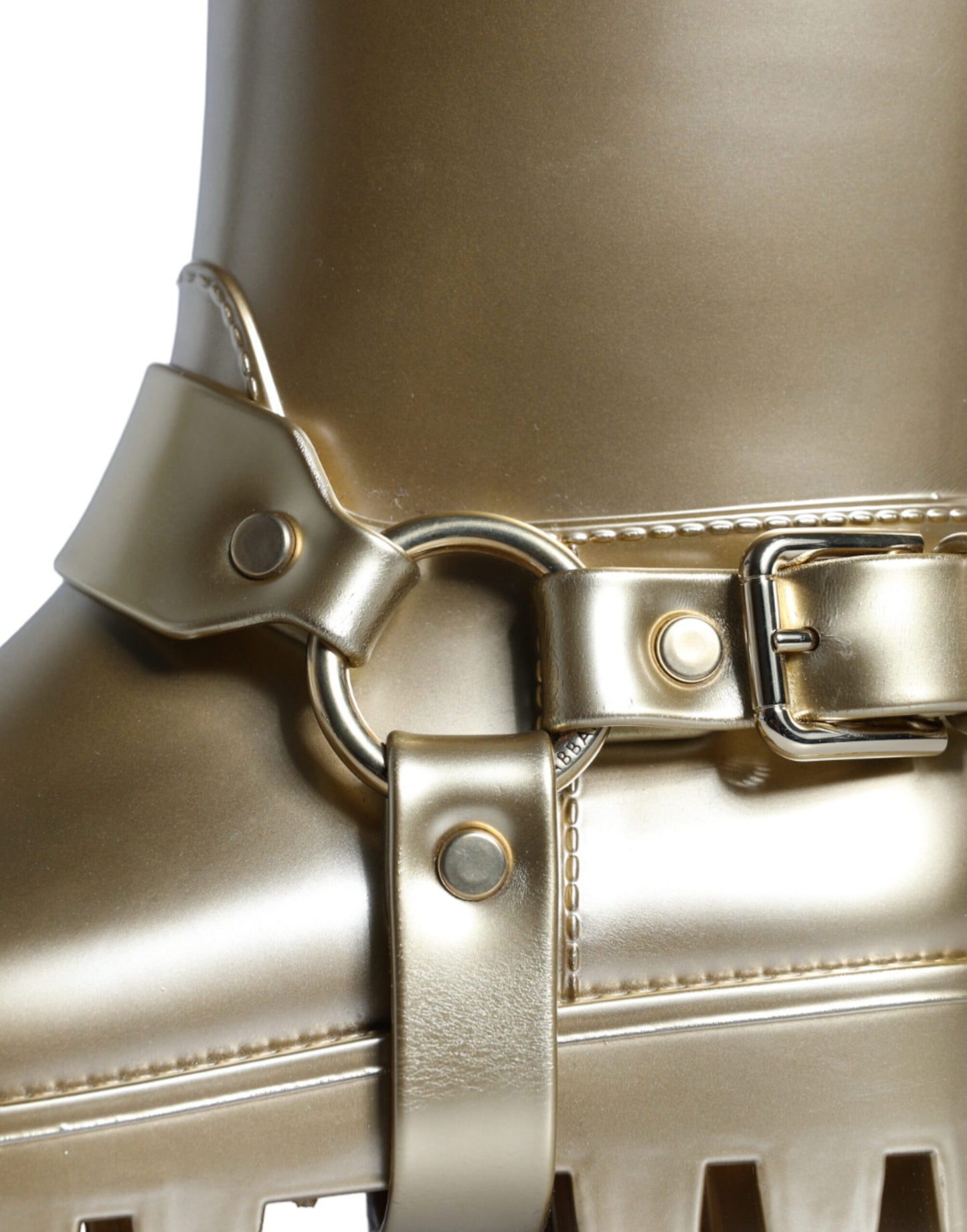 Bottes de pluie Dolce & Gabbana en caoutchouc PVC métallisé doré