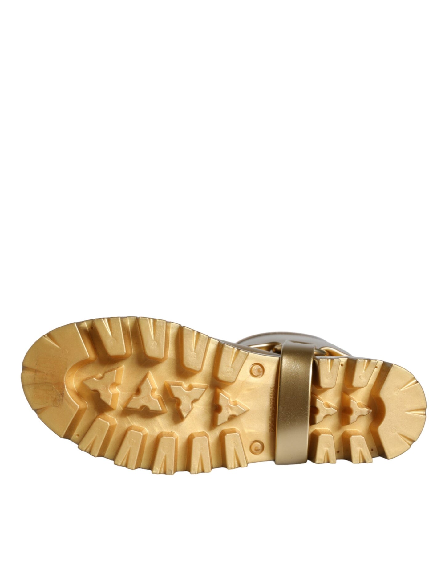 Bottes de pluie Dolce & Gabbana en caoutchouc PVC métallisé doré