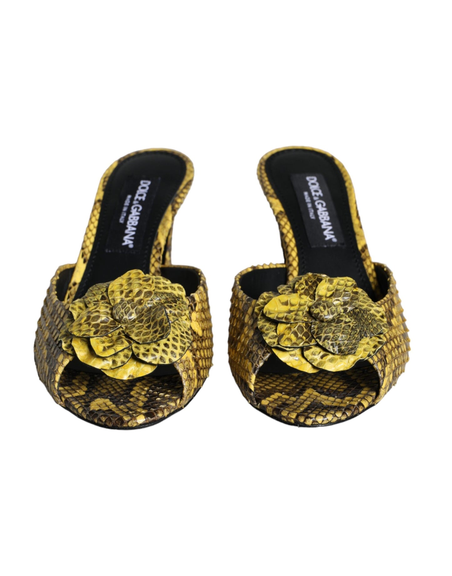Chaussures à talons compensés Dolce & Gabbana en cuir jaune