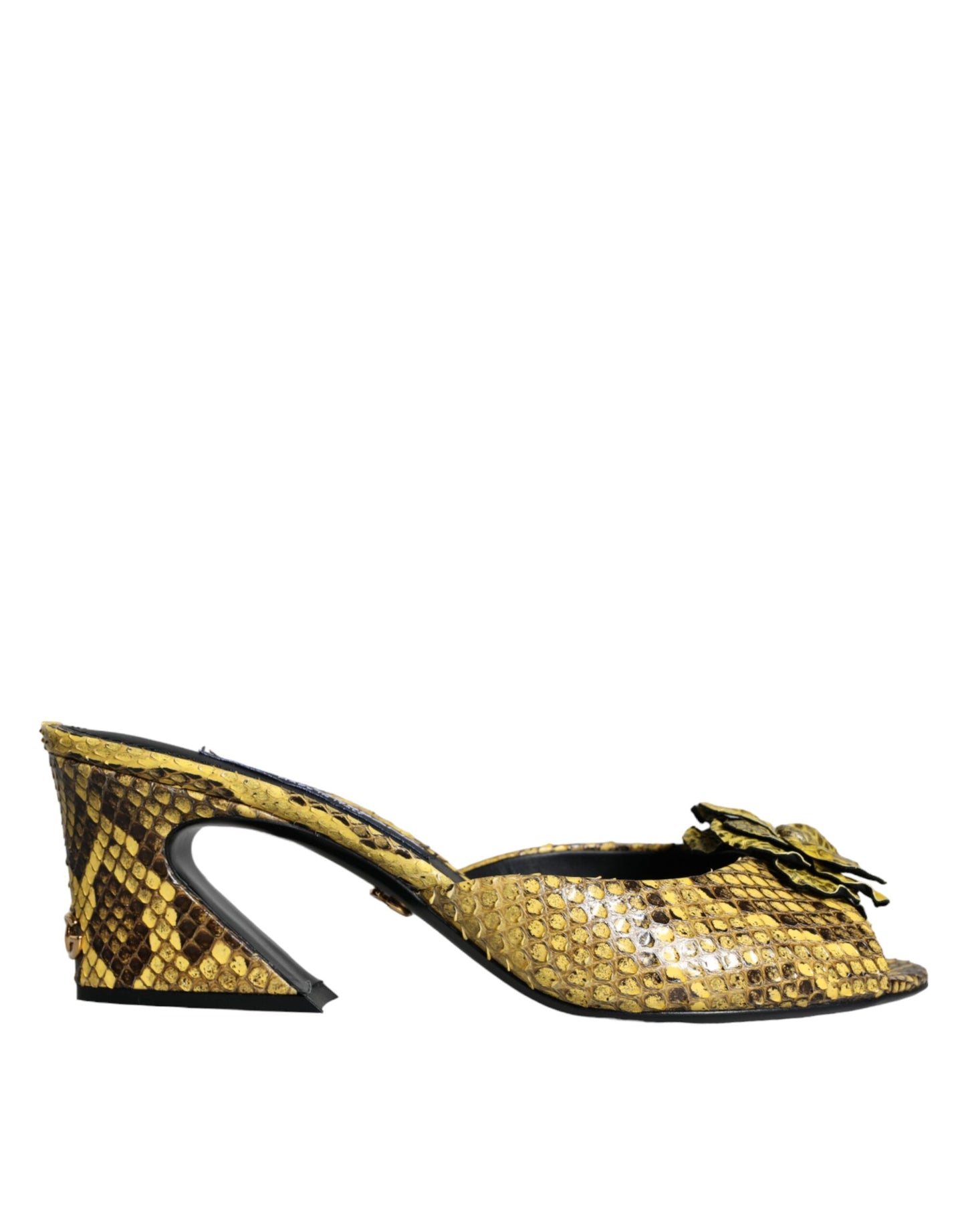 Chaussures à talons compensés Dolce & Gabbana en cuir jaune