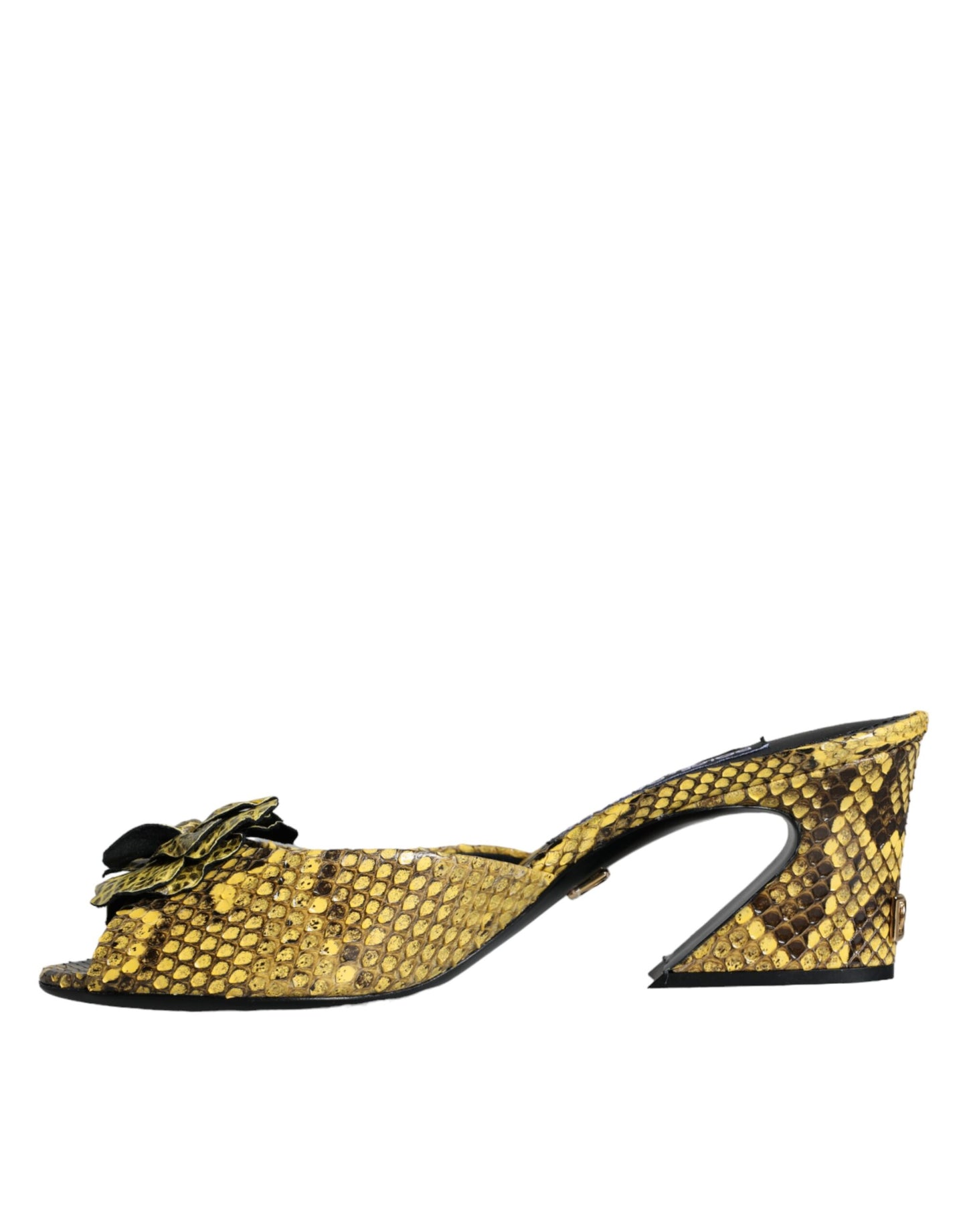Chaussures à talons compensés Dolce & Gabbana en cuir jaune