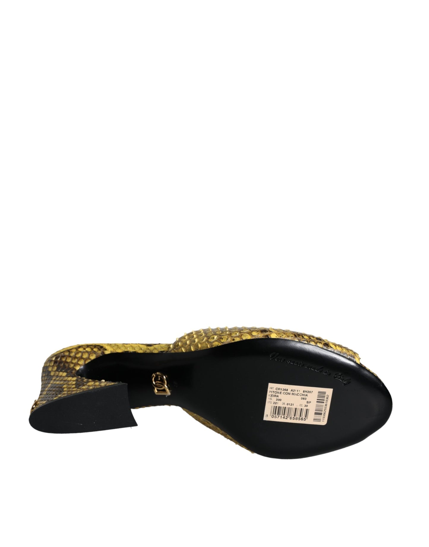 Chaussures à talons compensés Dolce & Gabbana en cuir jaune
