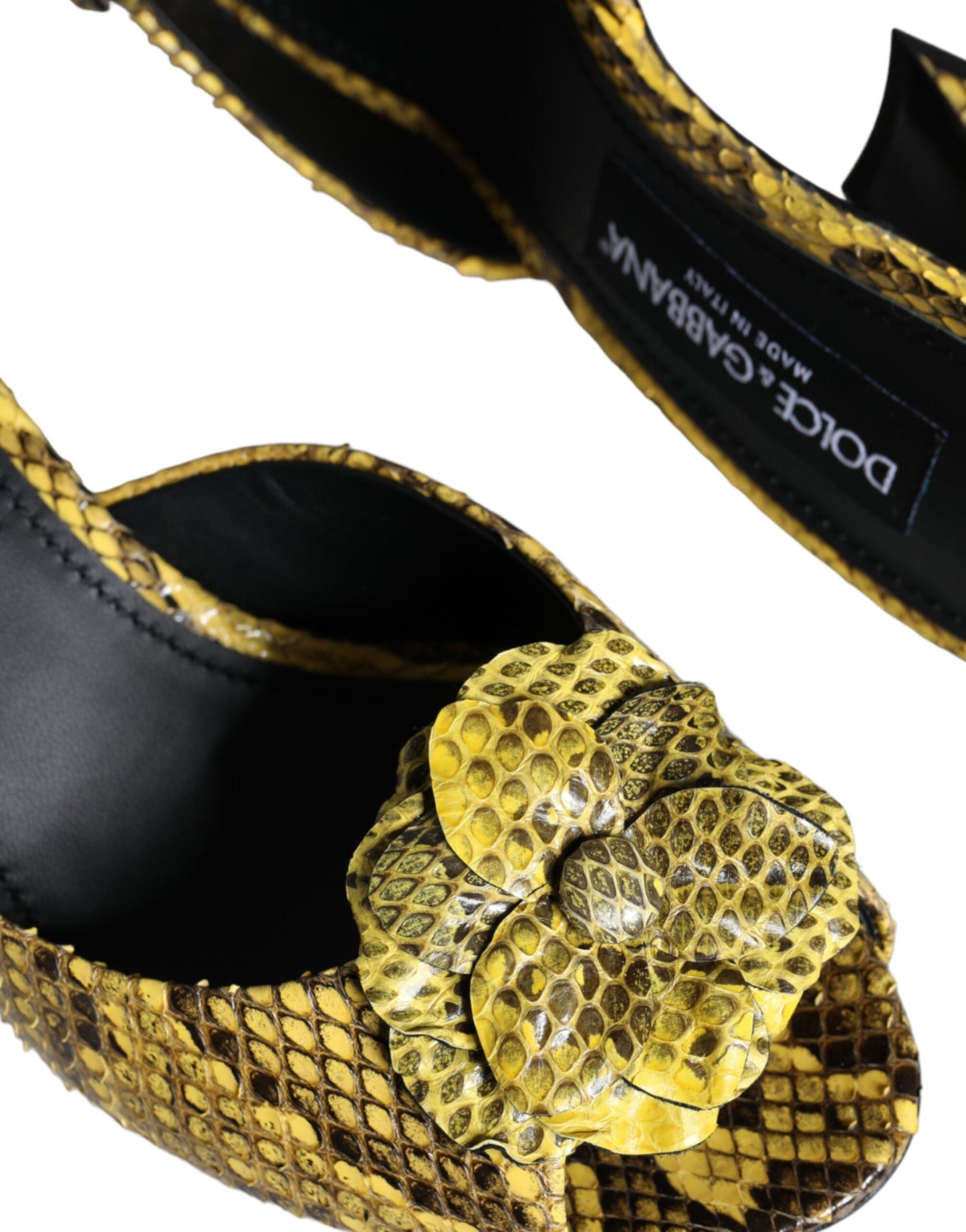 Chaussures à talons compensés Dolce & Gabbana en cuir jaune