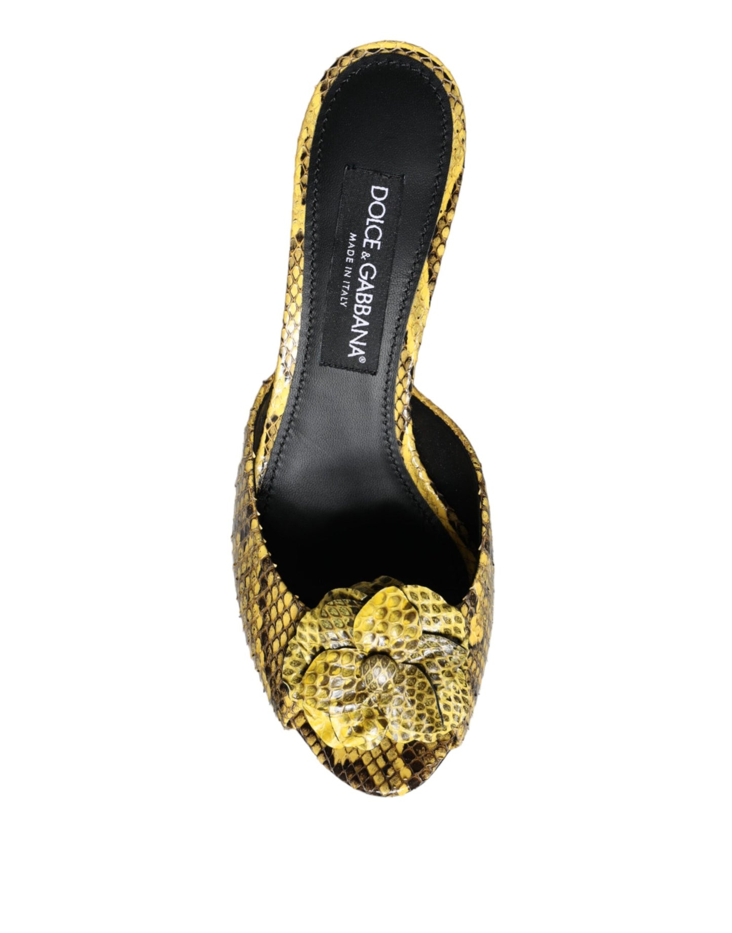 Chaussures à talons compensés Dolce & Gabbana en cuir jaune
