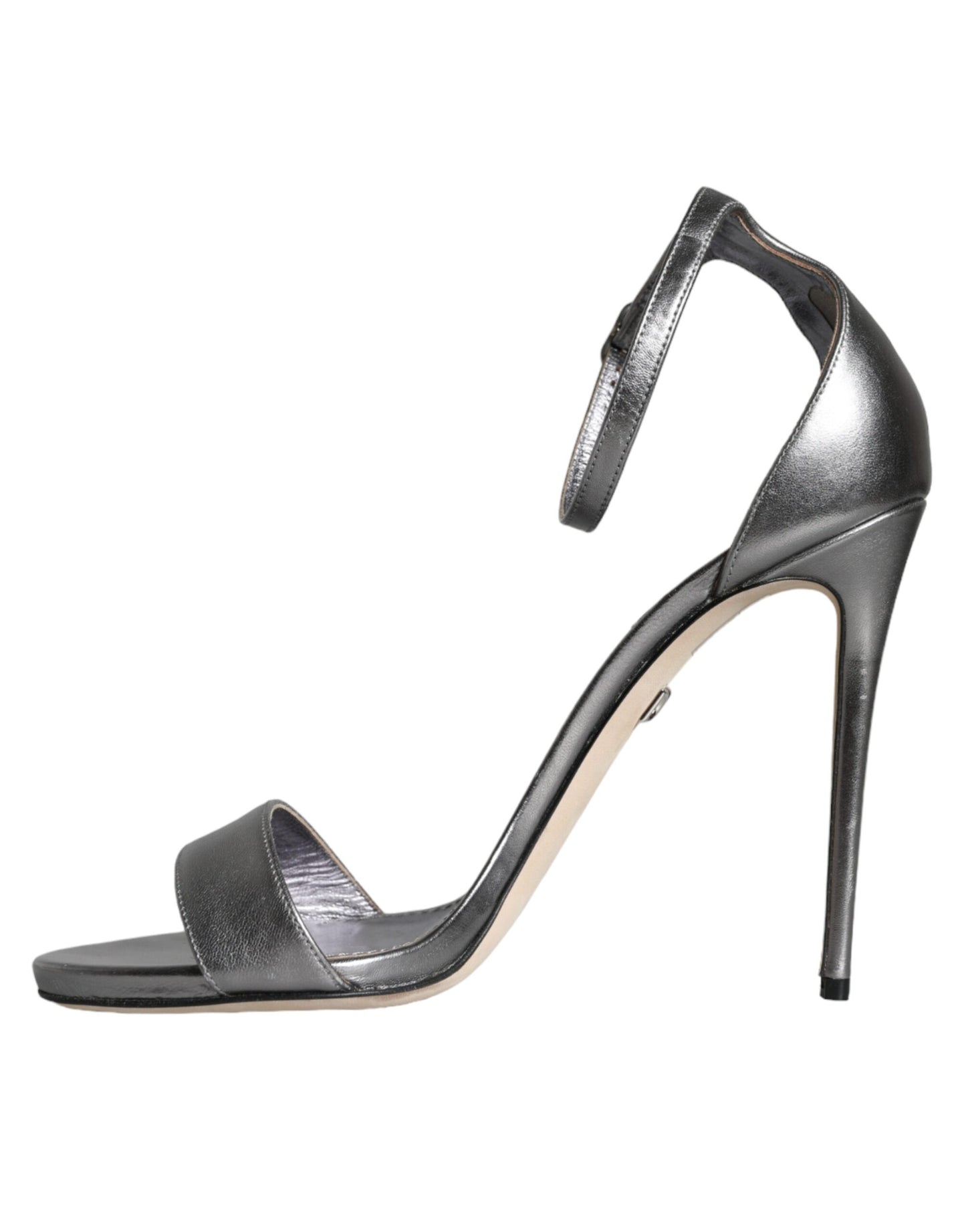 Sandales à talons et bride cheville Dolce & Gabbana argentées KEIRA
