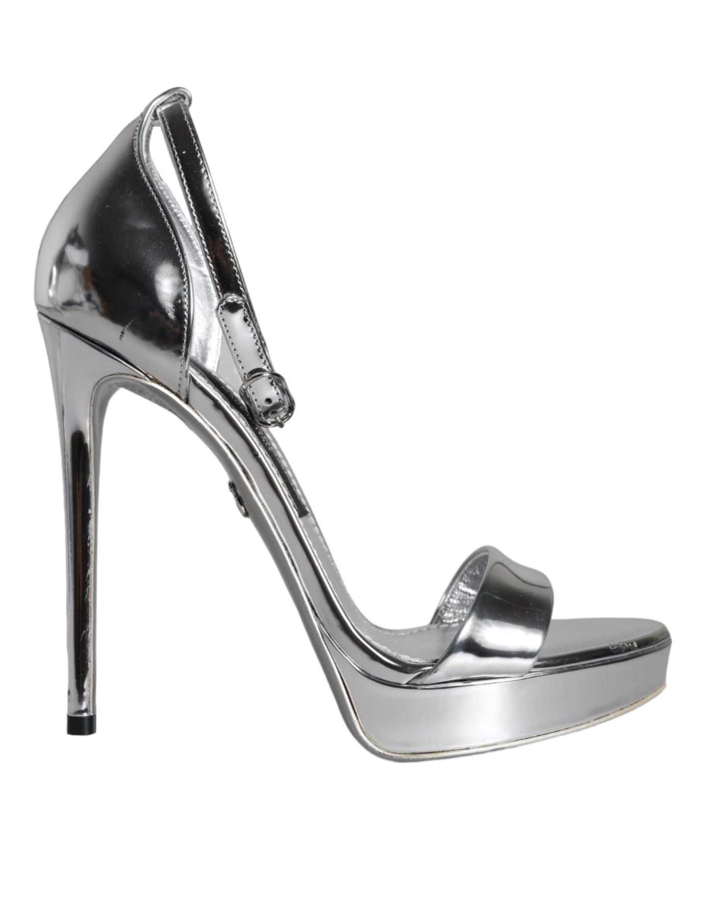 Sandales à talons et bride cheville Dolce & Gabbana argentées KEIRA
