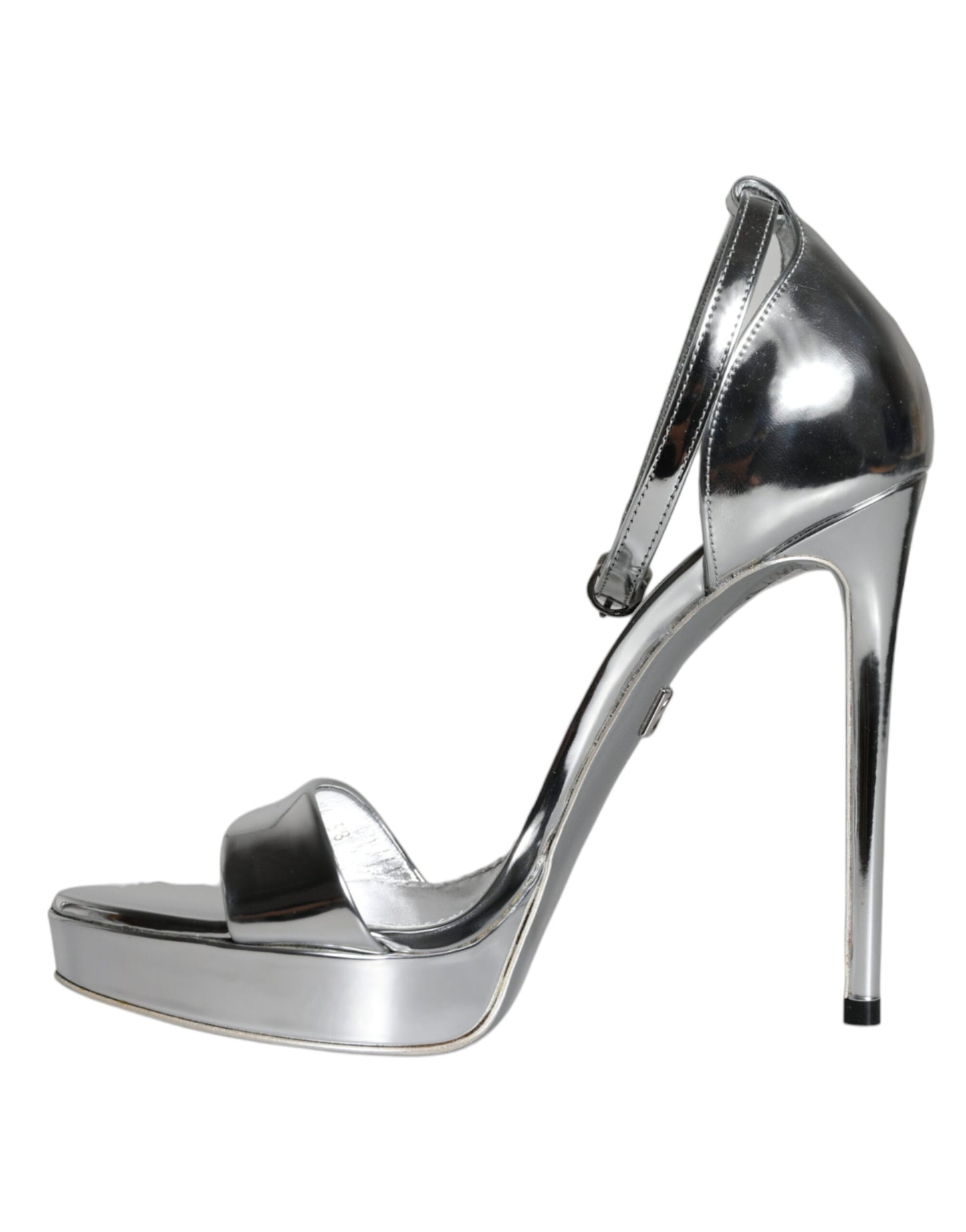 Sandales à talons et bride cheville Dolce & Gabbana argentées KEIRA