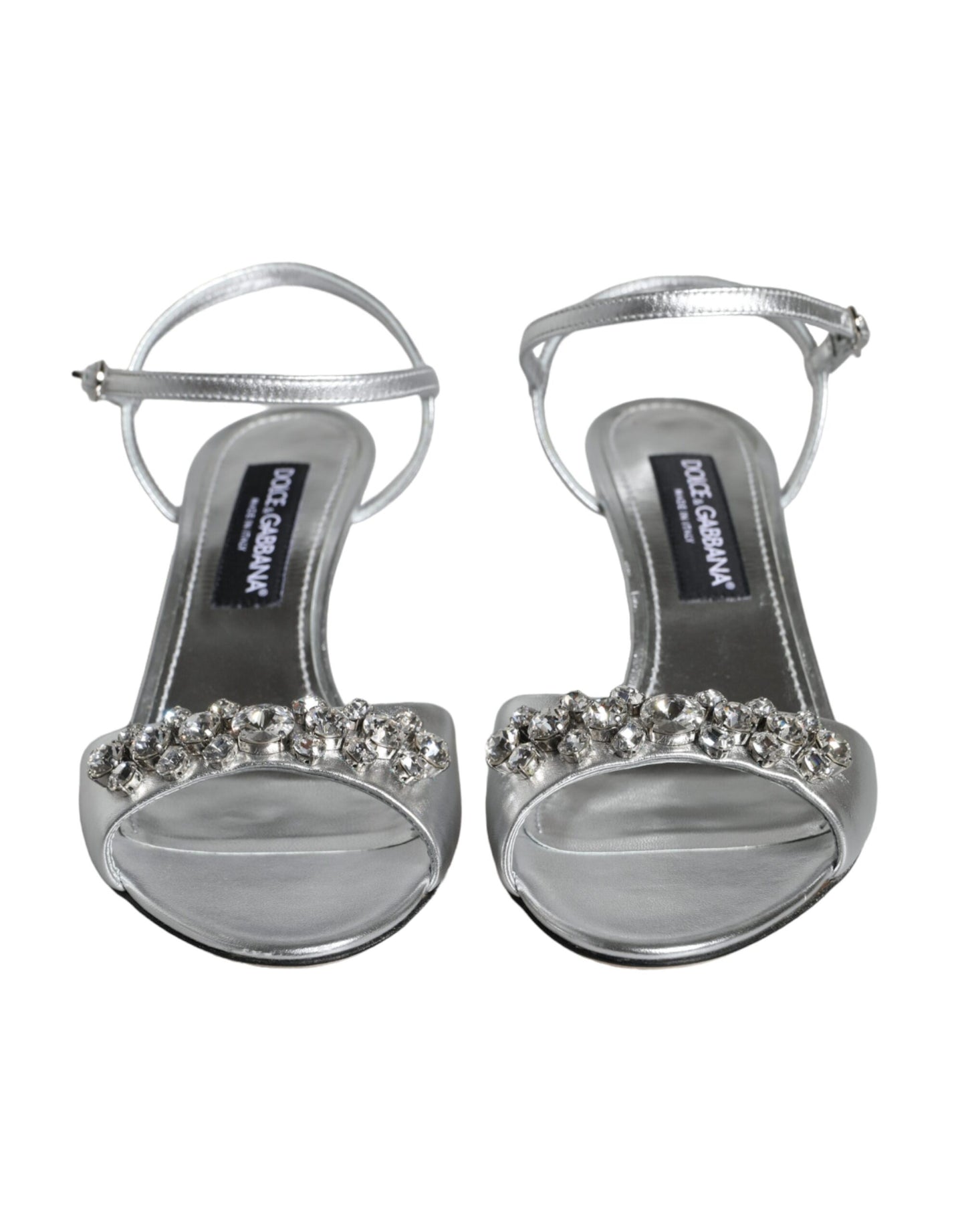 Sandales Keira à bride cheville en cristal argenté Dolce & Gabbana
