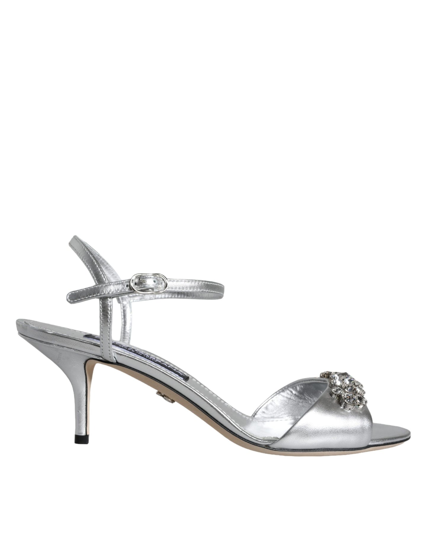 Sandales Keira à bride cheville en cristal argenté Dolce & Gabbana