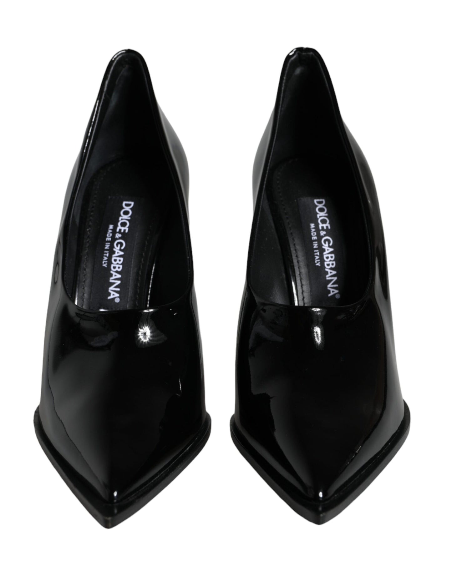 Escarpins à talons hauts en cuir verni noir Dolce & Gabbana