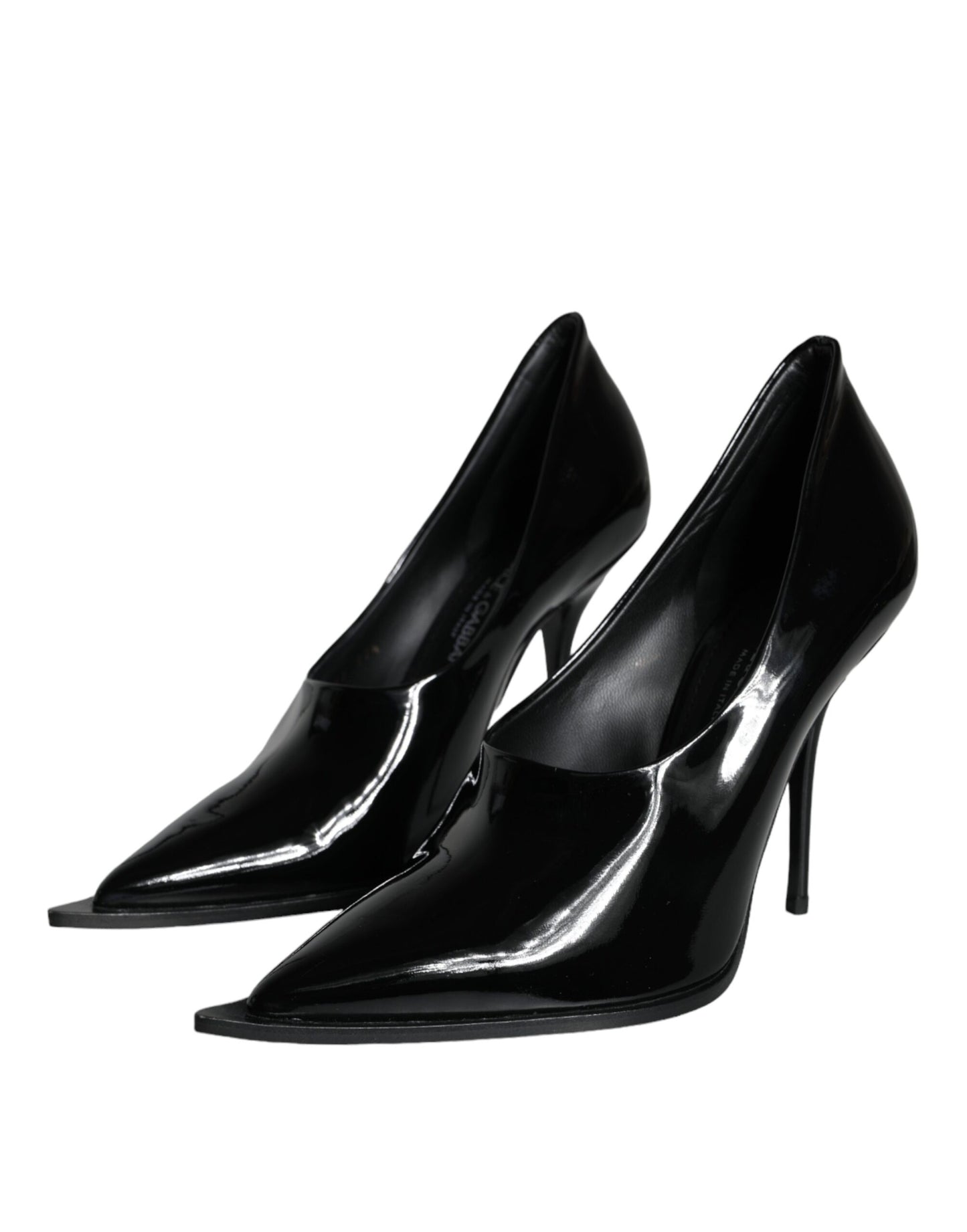 Escarpins à talons hauts en cuir verni noir Dolce & Gabbana