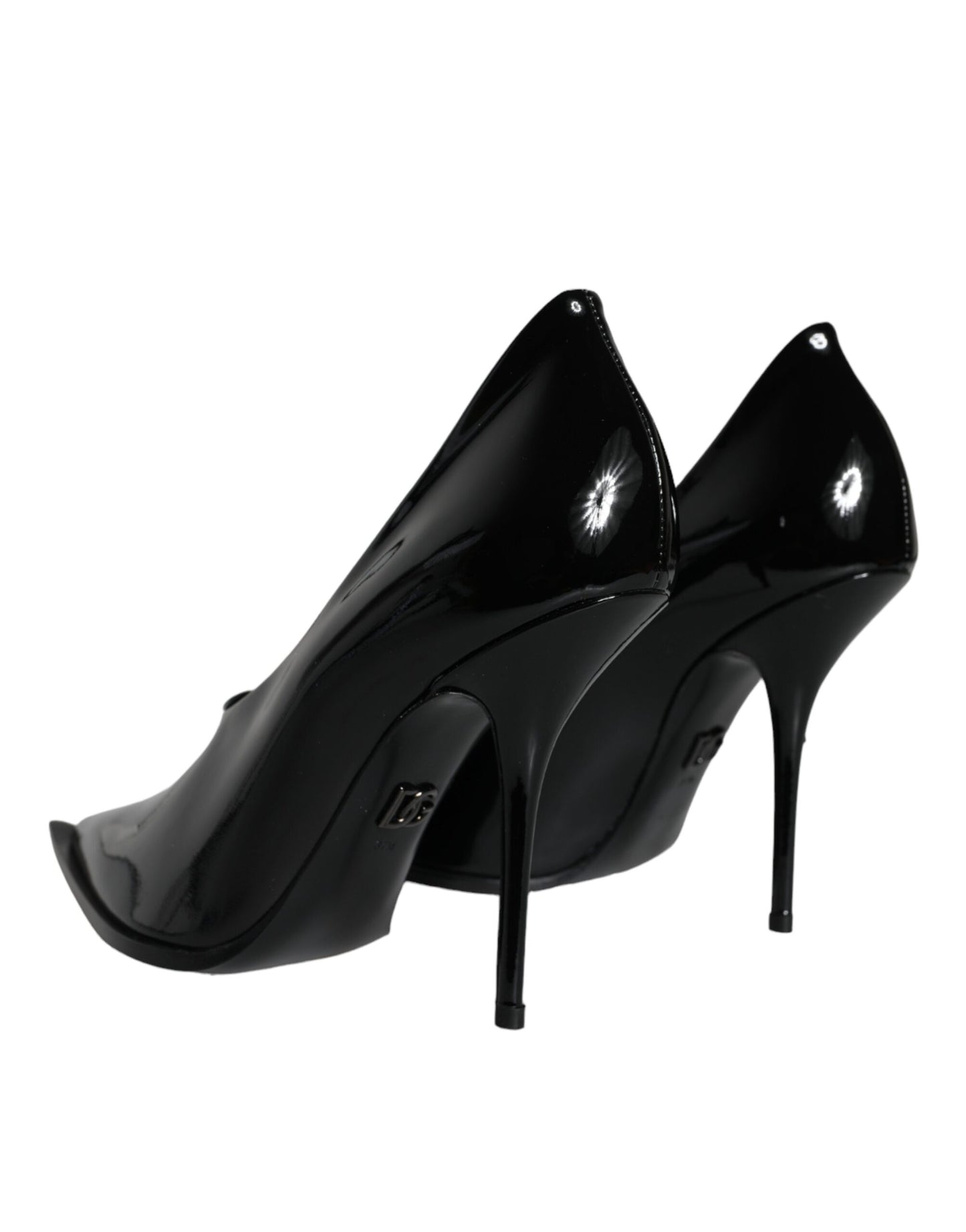 Escarpins à talons hauts en cuir verni noir Dolce & Gabbana